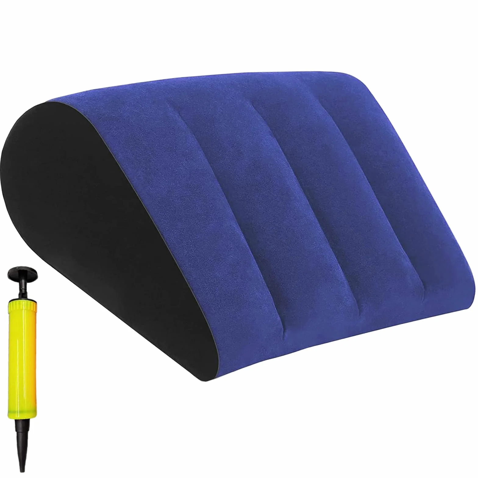 Cuscino Triangolare Viaggio Gonfiabile Posturale per Ginocchia Adulti Blu