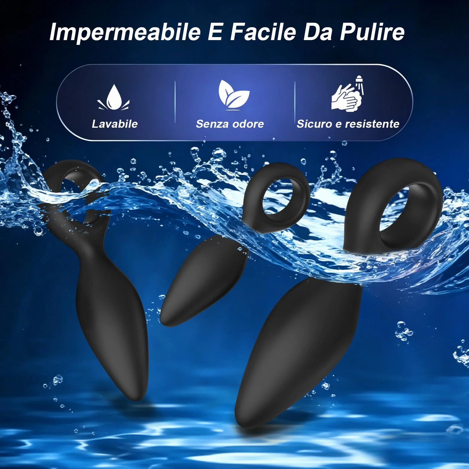 Plug Anale-Dilatatore Donna Uomo Sex Toys 3Pcs Dildo Anale Sexytoysys Coppia Plug Analesex Toy Kit Silicone Butt Plug Anali Dilatatore Ano per Uomo Toys Sessuali per Donna Uomini