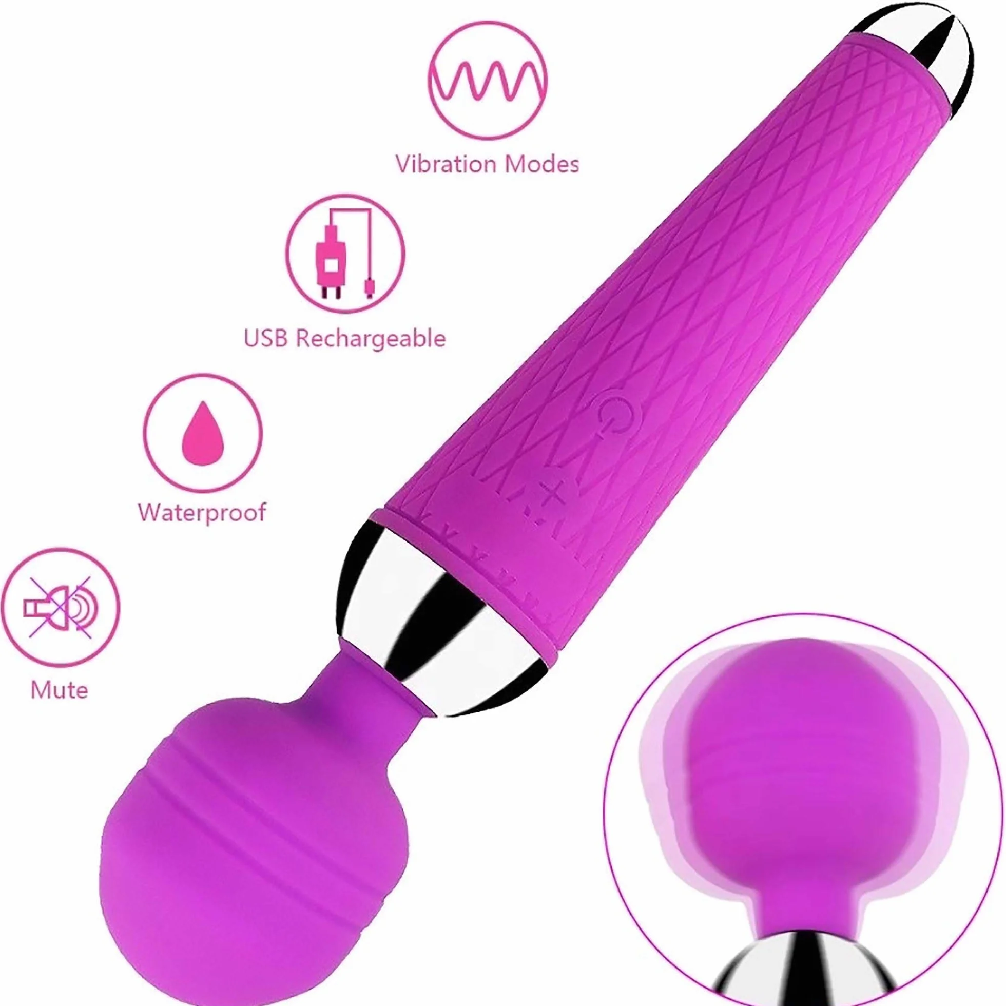 MASSAGGIATORE CLITORIDE VIBRATORE VAGINALE ANALE DILDO DONNA VIBRANTE 20CM J75 (Viola)