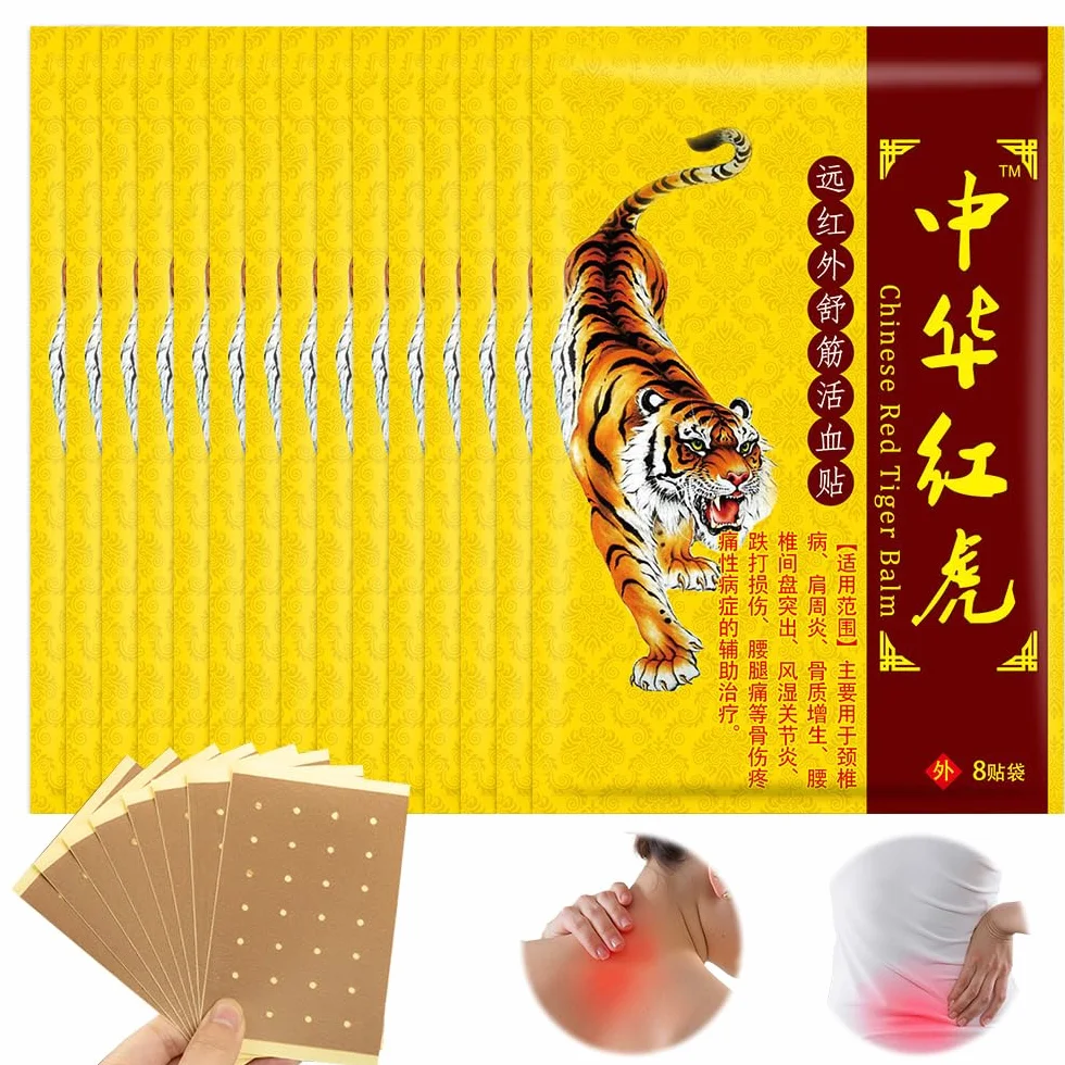 Cerotti Cinesi a Infrarossi, 120 PCS Cerotti Antidolorifici, Cerotto Antidolorifico della Tigre per Alleviare il Ddolore al Collo della Spalla per il Dolore alle delle Gambe in Vita Patch