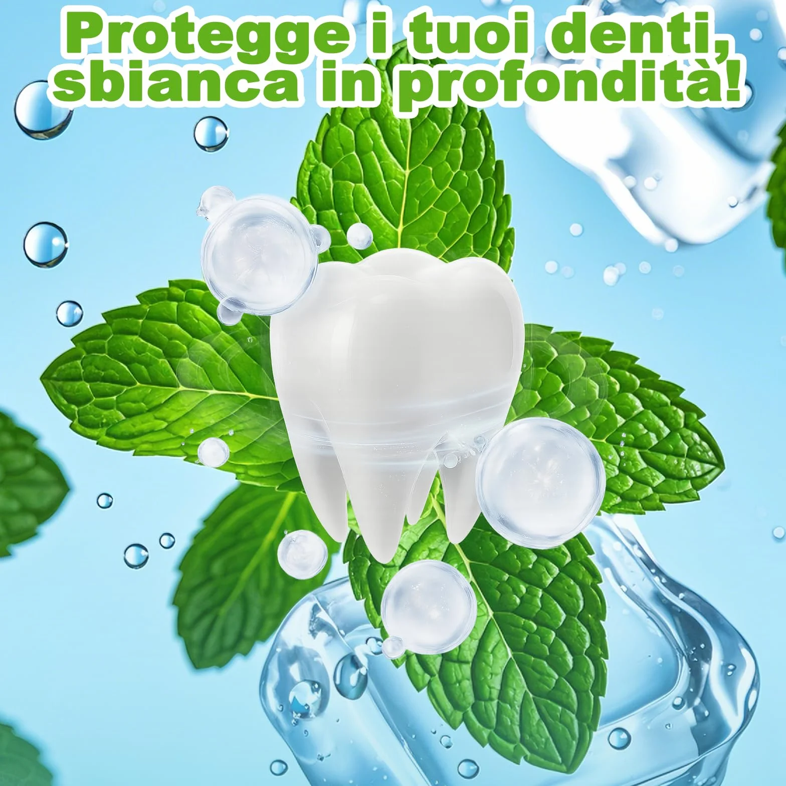 SURFOU Sbiancante Denti 56 Pezzi,Teeth Whitening Strips,Sbiancamento Rapido e Delicato – Senza Perossido,per Denti Sensibili, al Gusto Menta