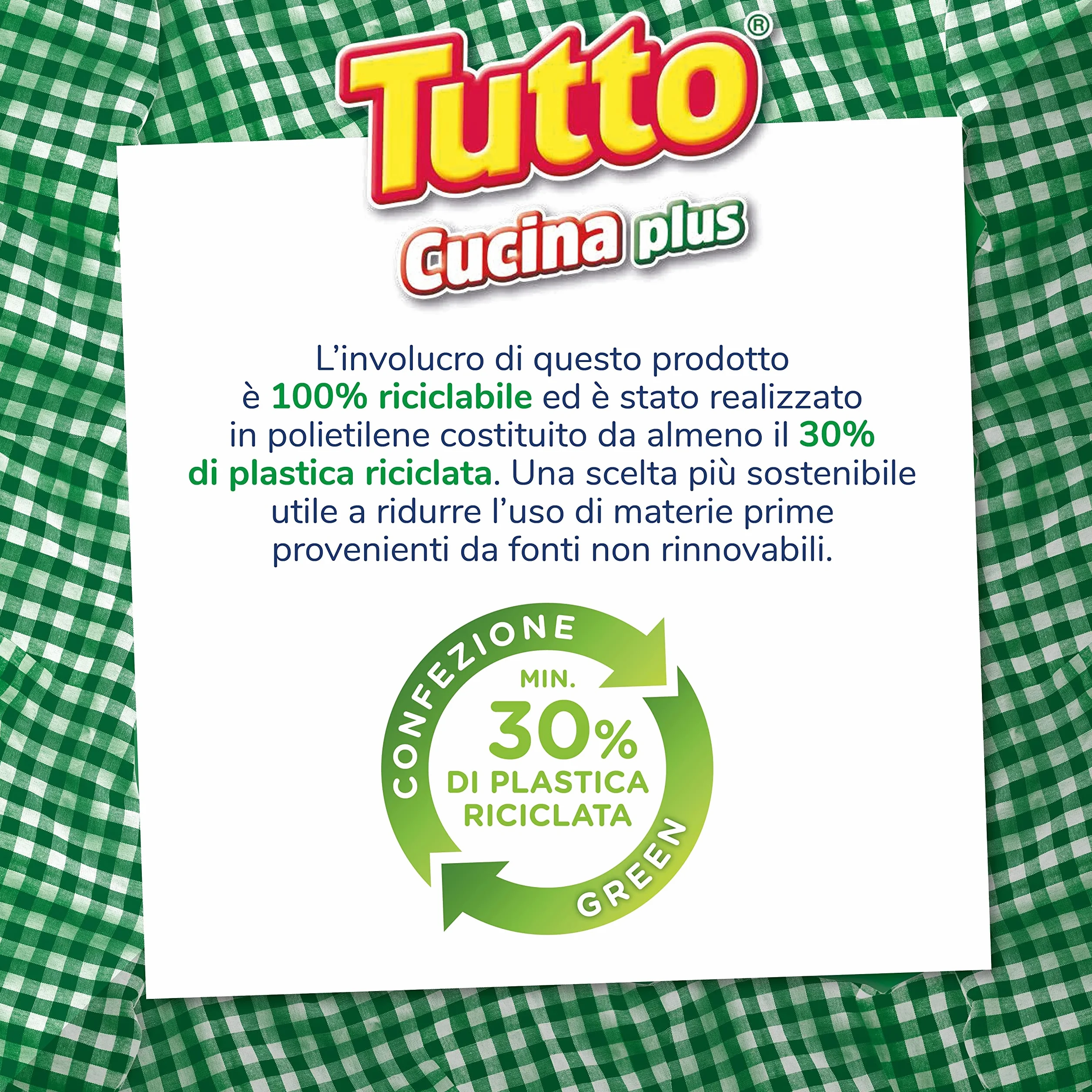 Tutto Cucina Plus Carta Asciugatutto 3 Rotoli 3 Veli Pura Ovatta Cellulosa Made in Italy