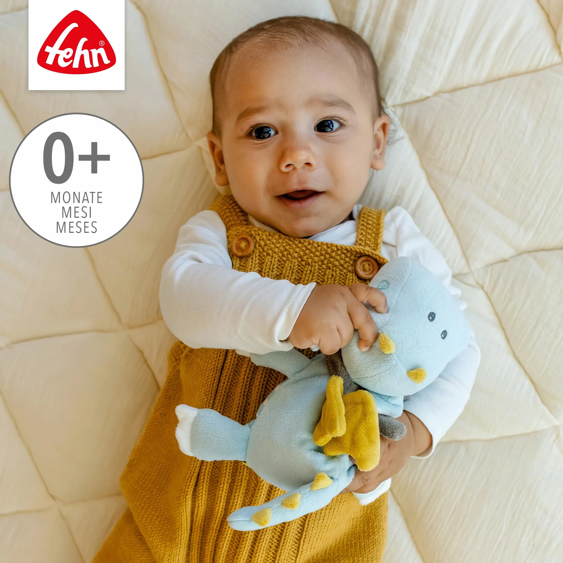 Fehn animale termico drago - Cuscino con semi d'uva in un grazioso peluche a forma di drago - Cuscino termico per il relax di neonati e bambini piccoli a partire da 0+ mesi