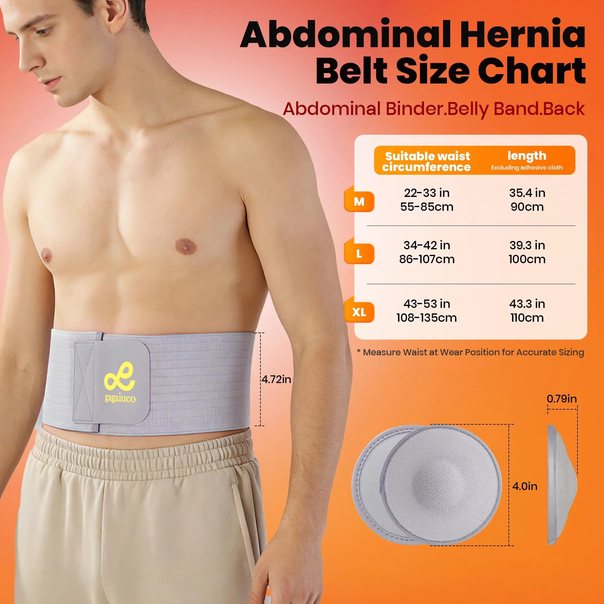 Cintura Per Ernia Ombelicale Per Uomini E Donne - Fascia Di Sostegno Addominale Con Cuscinetto Di Compressione - Aiuto Per La Prevenzione Della Chirurgia Dell'ombelico E Dell'incisione Ventrale.