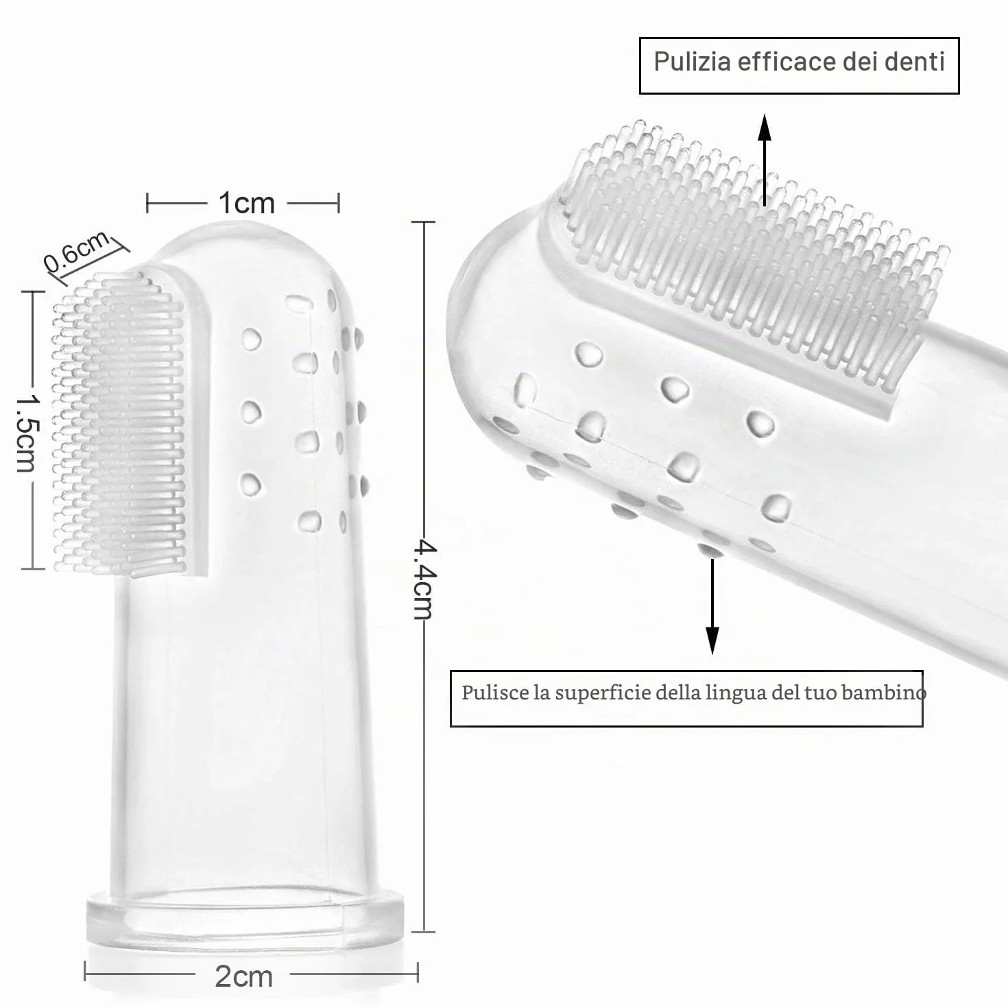 HBselect 6 Pezzi di Spazzolino Bambini da Dito Multicolore con Scatola Spazzolino Denti in Silicone Sicuro e Morbido Pulizia Denti Neonati