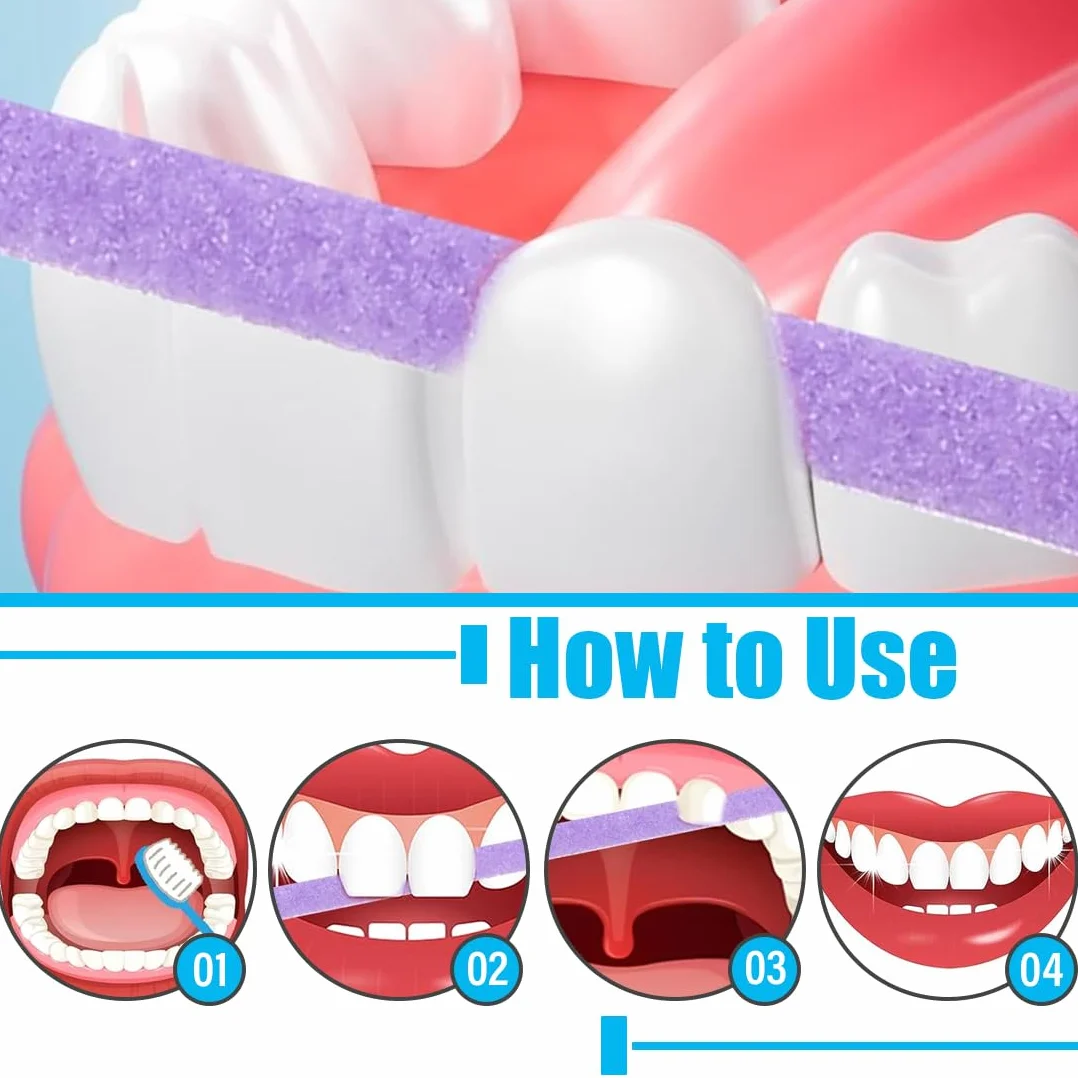 60 Pezzi Carta Abrasiva Dentale per Spazi Vuoti, Carta Vetrata per Dentisti, Strisce Abrasive Interdentali, Carta Abrasiva Dentale, Lucidatura Dei Denti, Finitura Lucida, Strisce Sbiancanti Denti