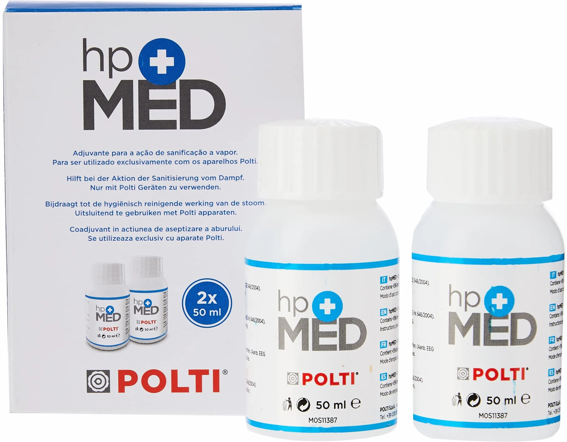 Polti HPMed PAEU0244 Detergente Sanificante 2x50 ml Compatibile Sani System Cimex Eradicator