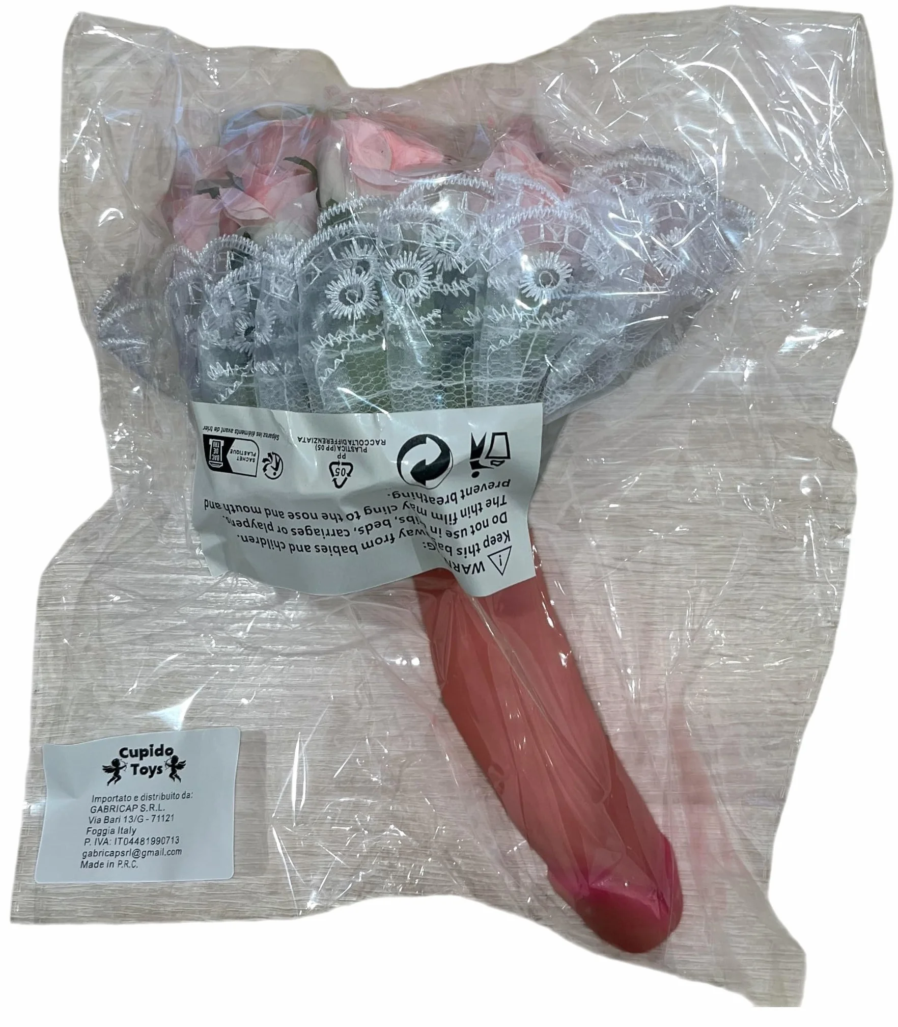 Bouquet di Rose Rosa per Addio al Nubilato, Mazzo di Fiori Gadget Divertente Gioco Addio al Nubilato per la Sposa, con Tulle e Pizzo Bianco