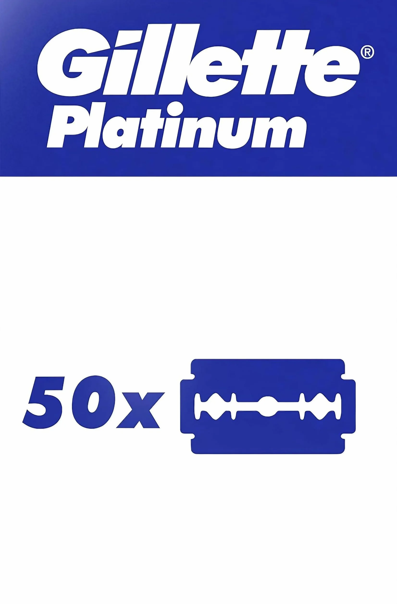 Gillette per Rasoio di Sicurezza, Lamette Barba Platinum con 50 pezzi di Ricambio, Rasatura Profonda e Confortevole in Acciaio Inossidabile e Filo Trattato al Platino