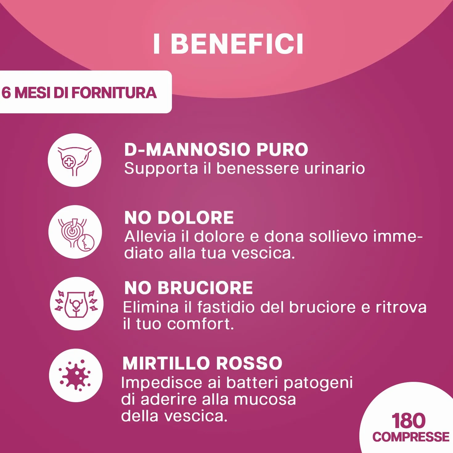 D-Mannosio 500 mg 180 Compresse Alto Dosaggio Integratore Mirtillo Rosso 40 mg Senza Glutine