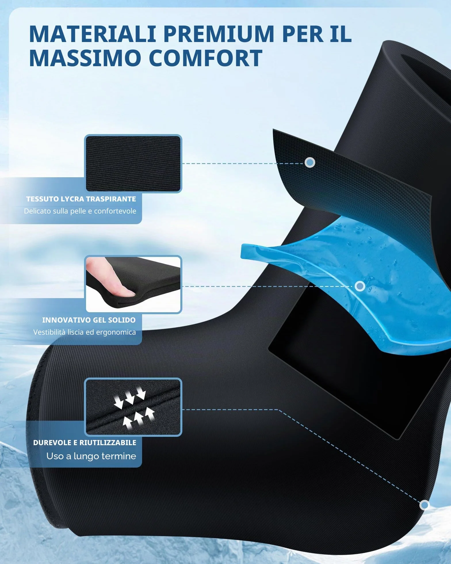 Tolaccea Supporto Ghiaccio per Caviglia e Piede, Impacco di Gel Riutilizzabile per Terapia Caldo e Freddo, Fascia Compressiva per Tendinite d'Achille, Fascite Plantare, Gonfiore L