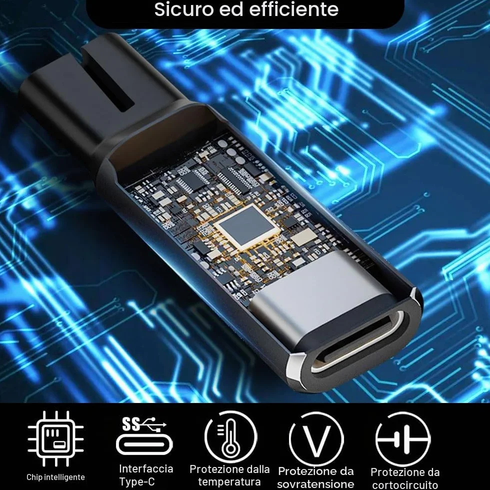 Caricabatterie USB-C Compatibile Philips OneBlade QP2734 QP2724 QP2824 QP2834 QP4631 MG5910 MG7910 MG9510