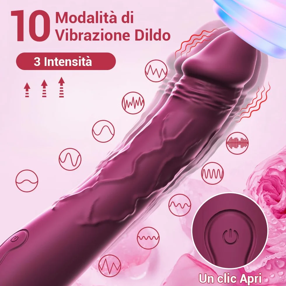 Vibratore dildo realistico sex toy 10 funzioni di vibrazione può stimolare il punto G il clitoride la vagina l'ano vibratoreper Professionale Clotoride sexytoysys di coppia adatto a uomo donna