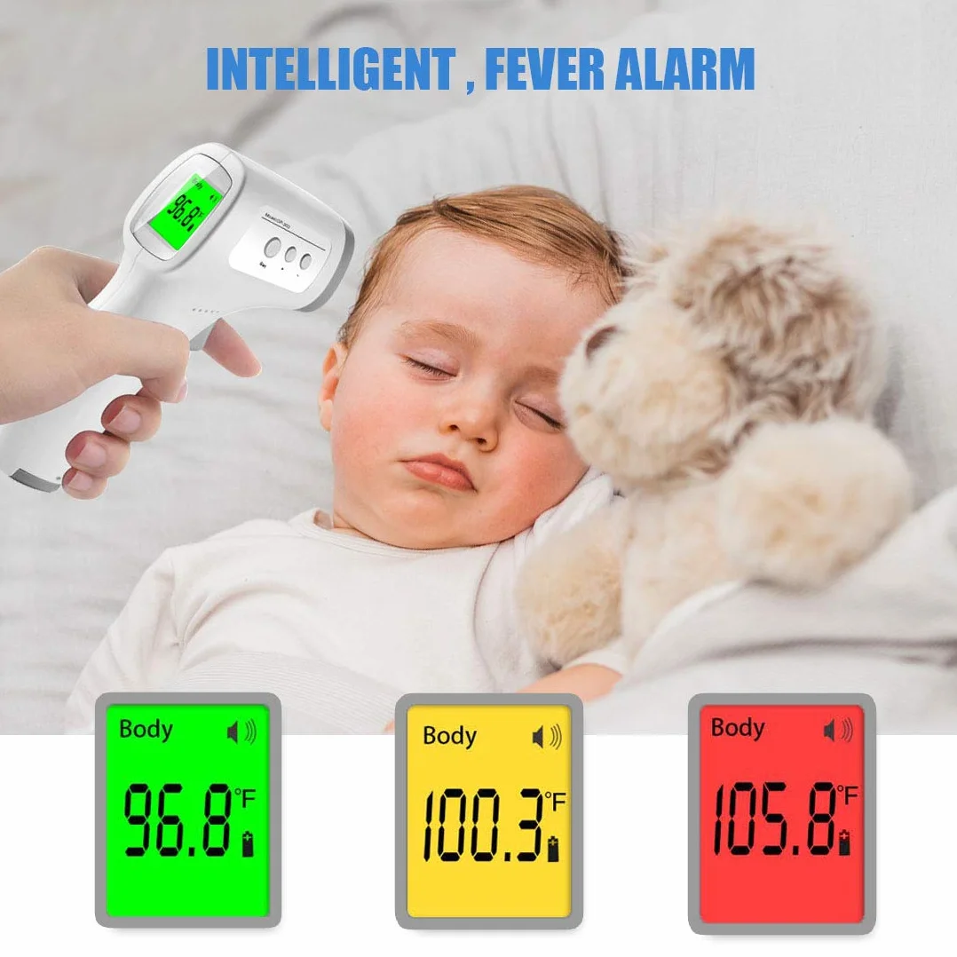 Termoscanner Infrarossi Display LCD Certificazione CE Conversione ℃ e ℉ Neonati Bambini Adulti