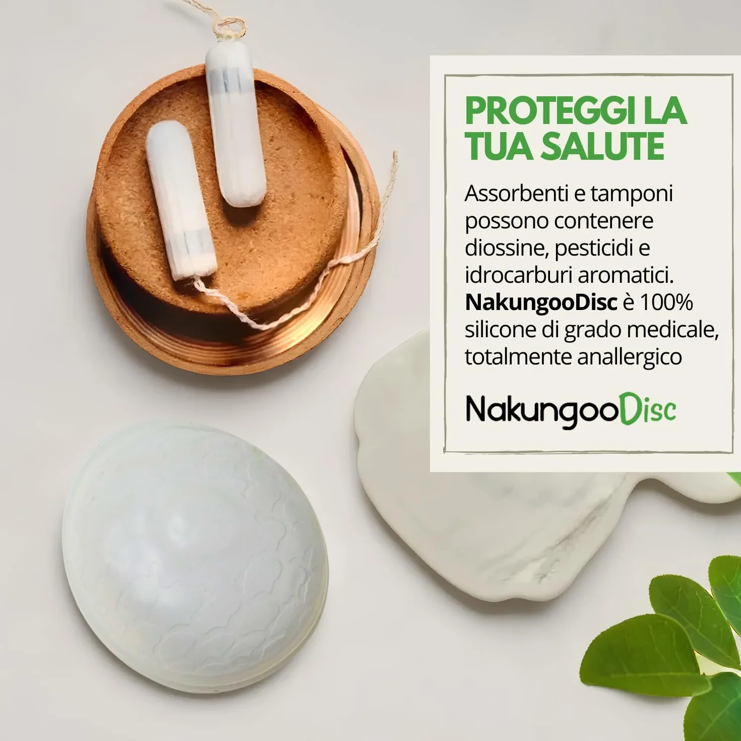 Nakungoo Disc Disco Mestruale Morbido 100% Silicone Medicale Certificato, Riutilizzabile, per Rapporti Sessuali | Kit 2 Misure (S e L) per Flusso Abbondante e Leggero con Sterilizzatore ed Accessori