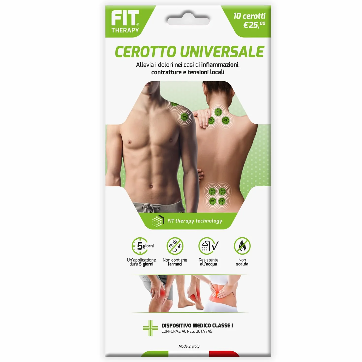 FIT Therapy Cerotti Antidolorifici Antinfiammatori Universali Impermeabile Senza Farmaci Dura 5 Giorni