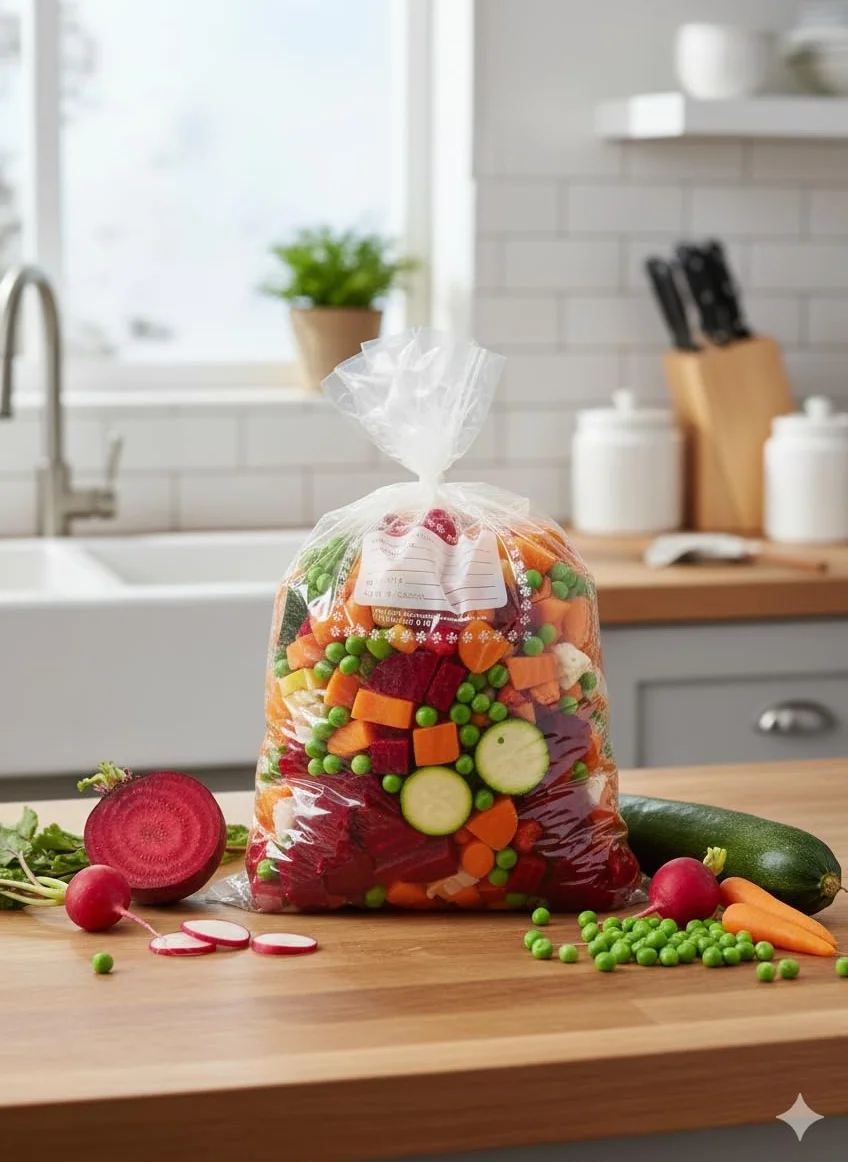 FRIO 90 Sacchetti Gelo Misura Media 23x32 cm | Confezione Risparmio per Alimenti, Freezer e Cucina | Buste Congelatore con Laccetti ed Etichetta | Antistrappo e Resistenti, Maxi Scorta