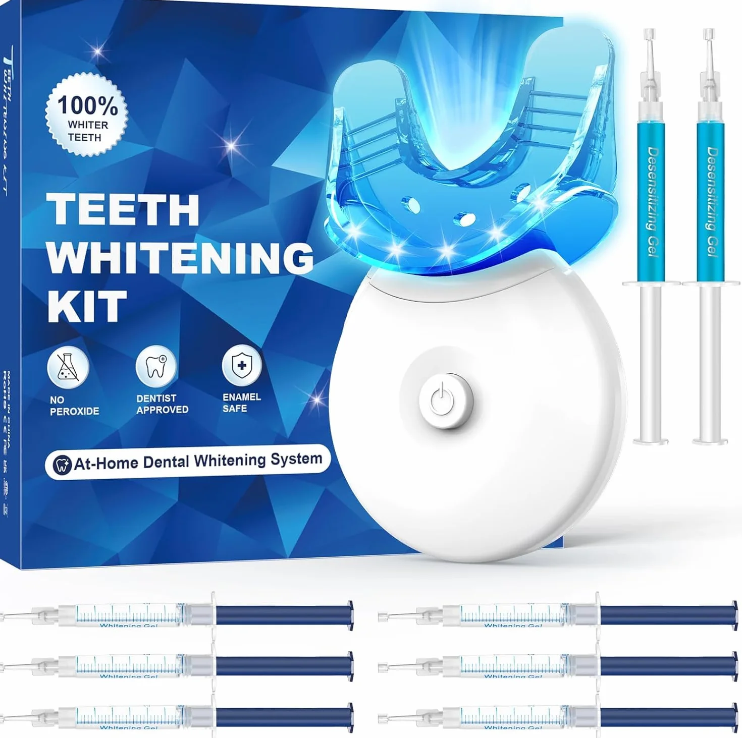 Profesjonalny Kit Sbiancante Denti LED 6 Gel + 2 Desensibilizzanti