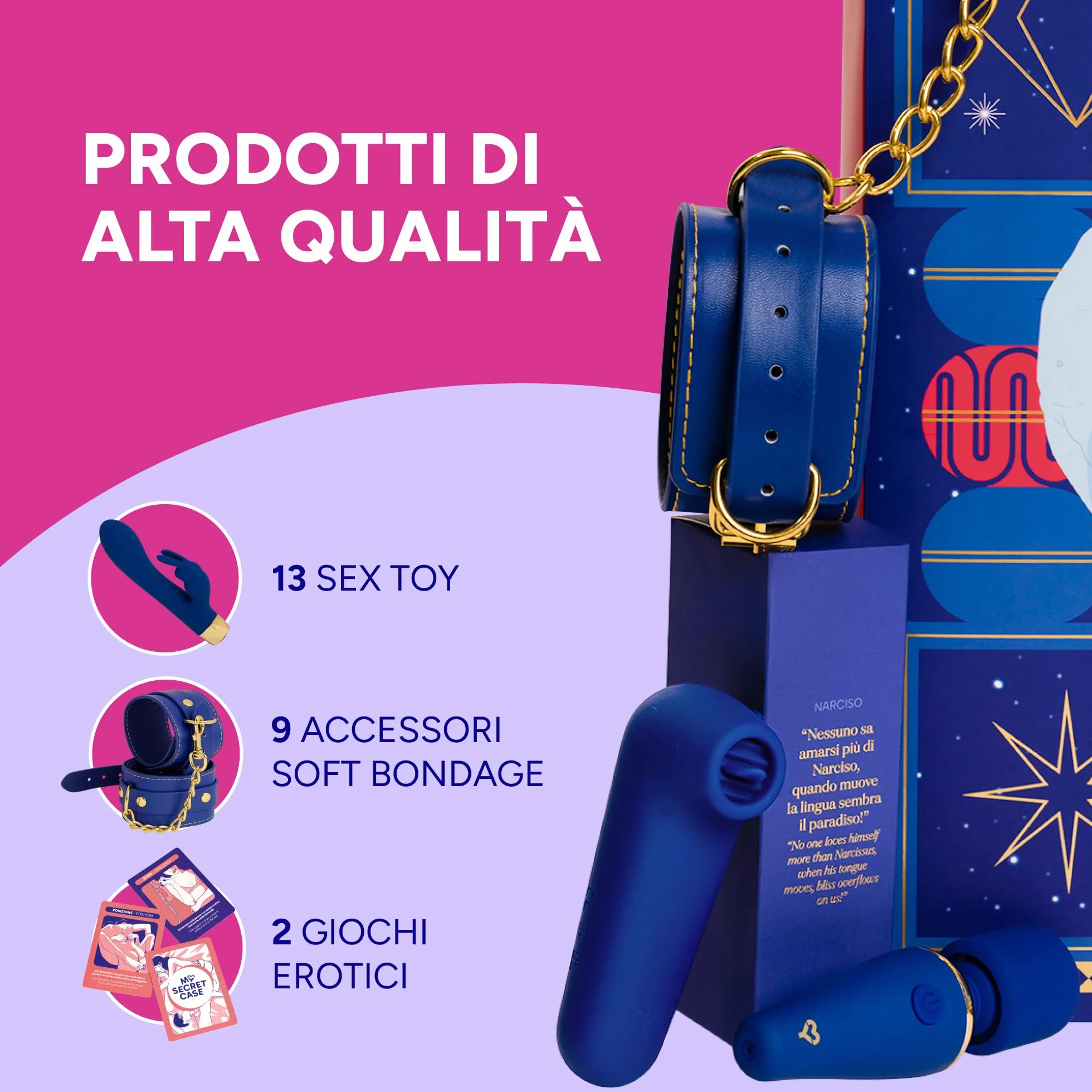 MySecretCase Calendario Avvento 2025 Giochi Erotici Coppia Set Bondage 24 Sorprese