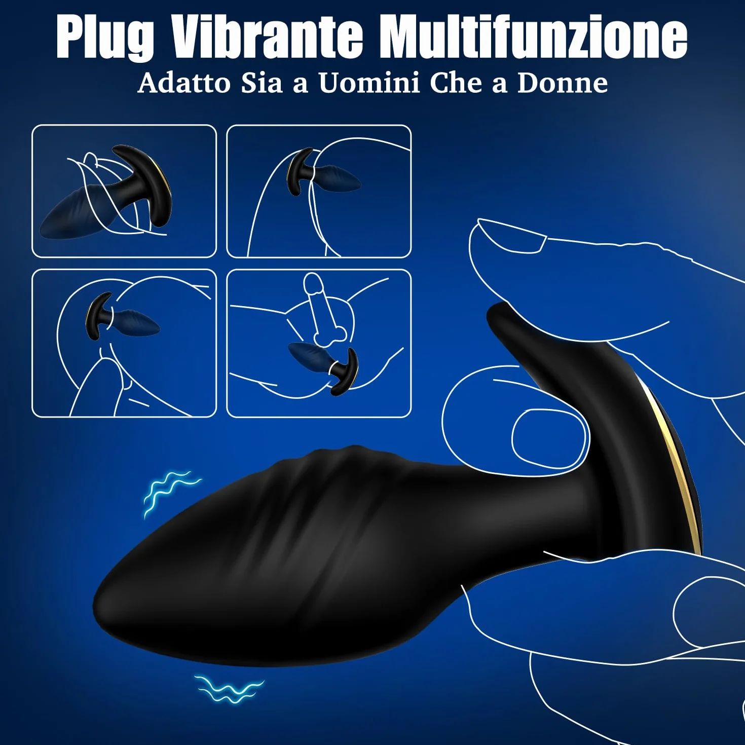 Vibratore Anale Sexytoysys Uomo Plug Anale-Dilatatore donna Vibratoreper Donna Professionale Plug Anale Telecomando APP Sexytoysys Coppia Vibratori Plug Analesex Toy Vibratore per Uomo Sex Toys (Nero)