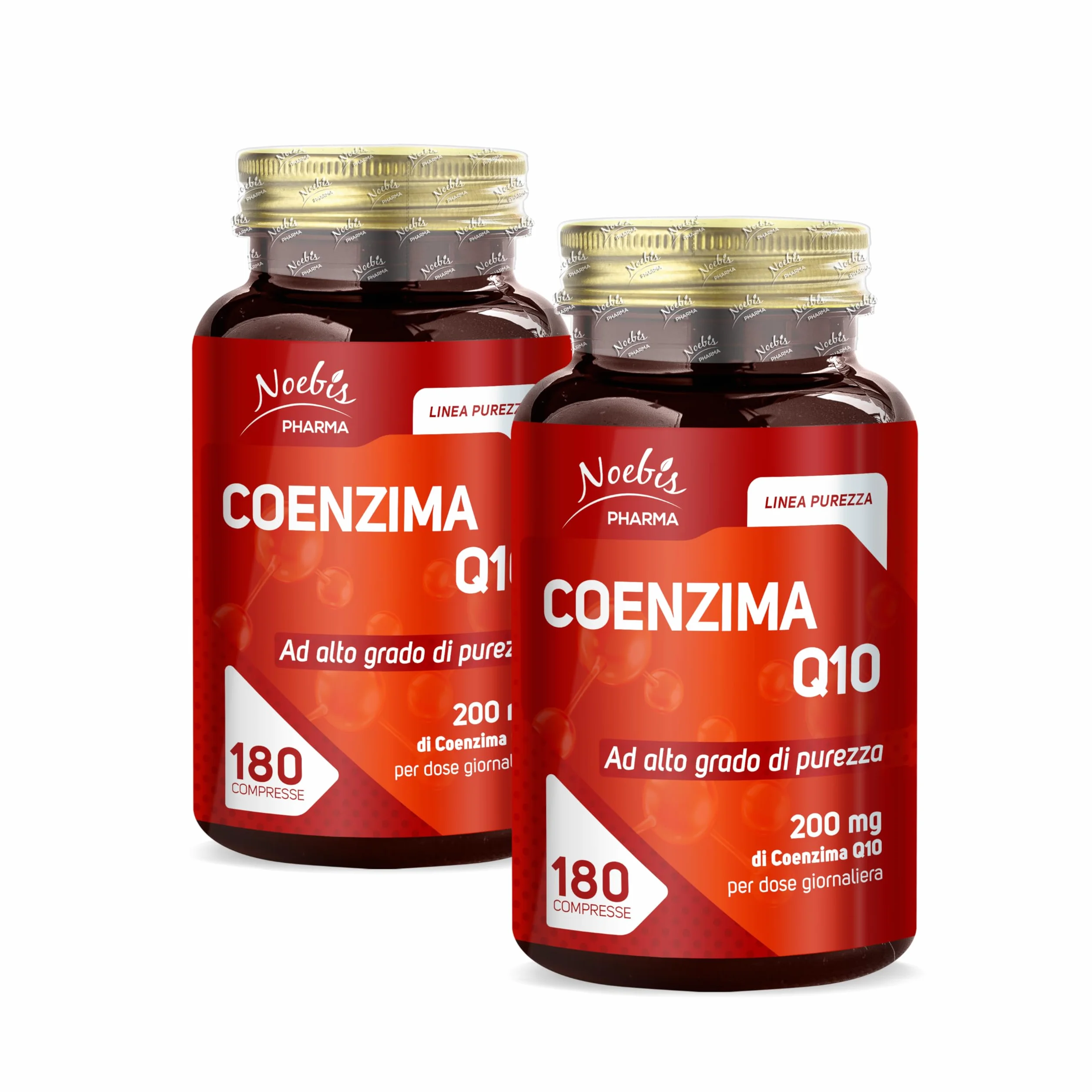 Coenzima Q10 200 mg Noebis Pharma – Alto Grado di Purezza – 180 Compresse – Integratore Q10, Vitalità ed Energia Cellulare – Supporto al Benessere – Made in Italy