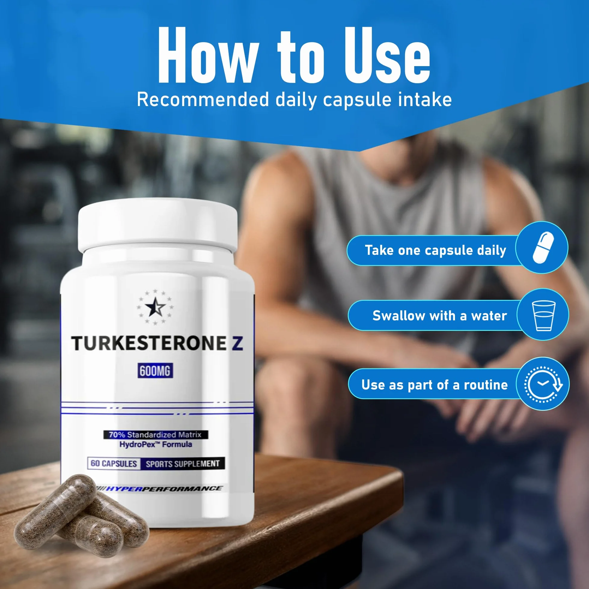 Turkesterone Supreme 70% with HydroPex™ - 60 V-Capsules (600mg) - Apex®