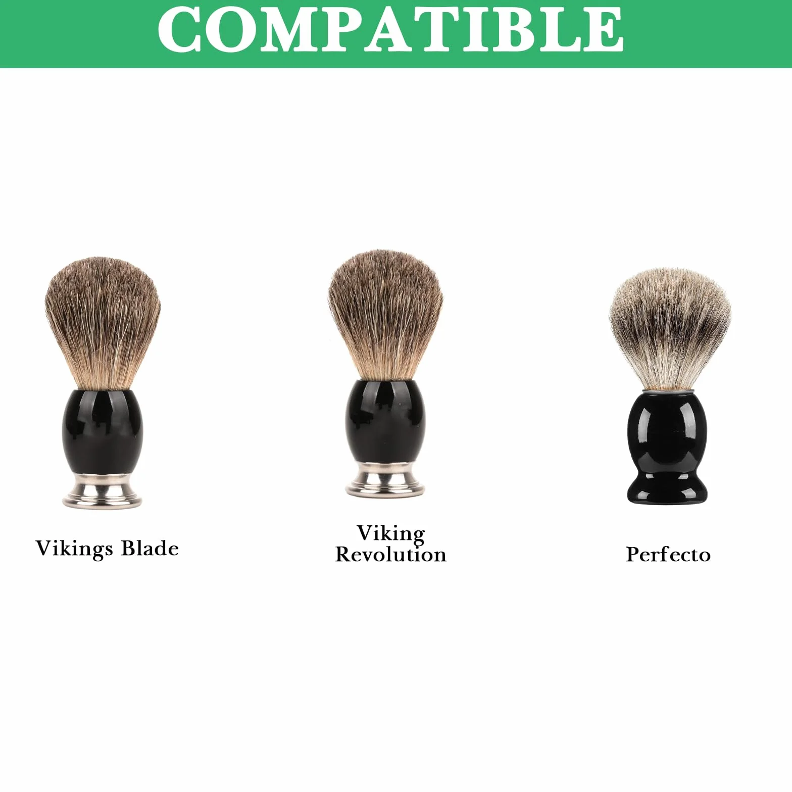 Linkidea Supporto per pennello da barba doccia, porta rasoio di sicurezza, compatibile con i rasoi Vikings Blade Chieftain ed Emperor Augustus (nichel spazzolato)