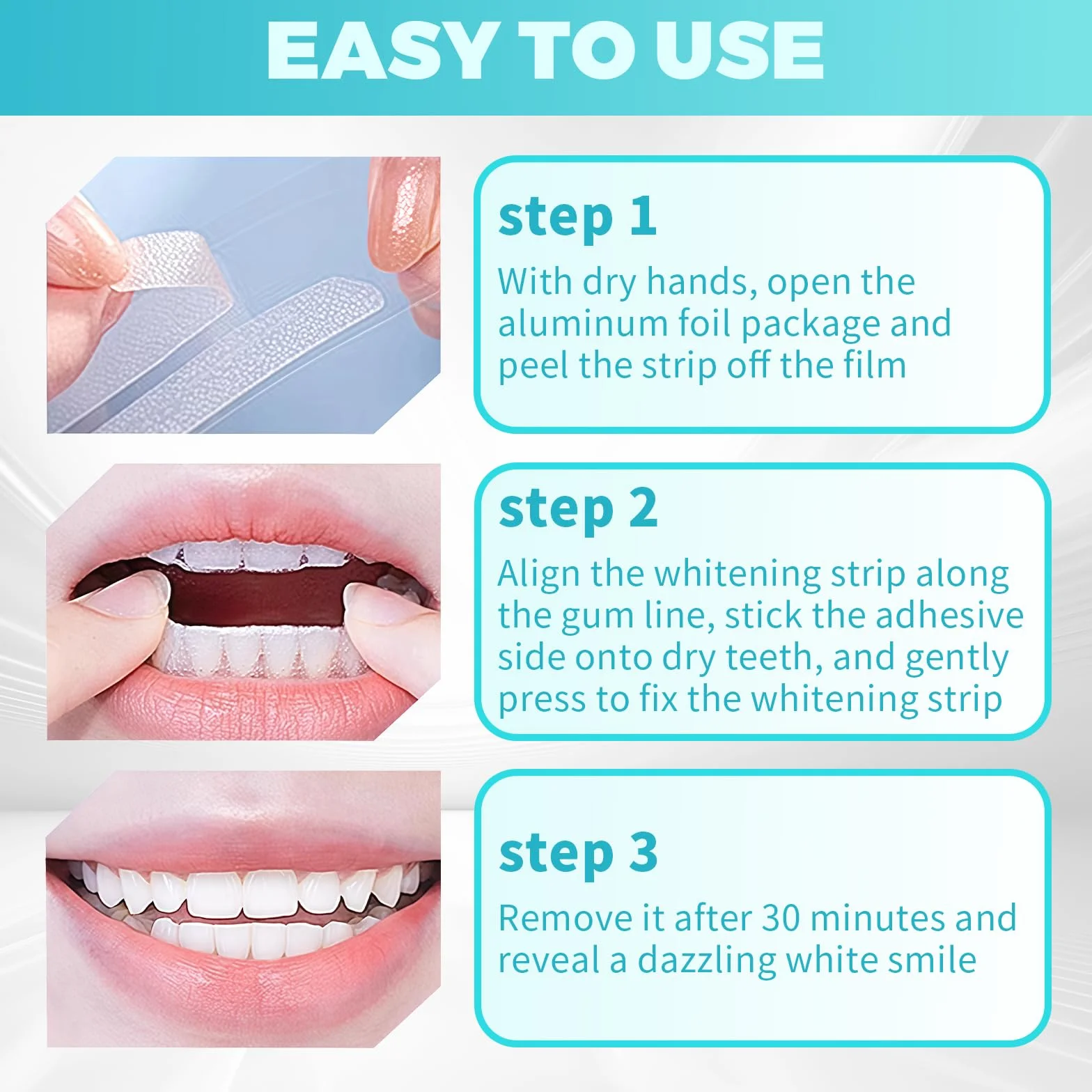 28 Strisce Sbiancanti Denti, Sbiancamento denti professionale, sbiancante denti Rimozione delicata delle macchie dentali, whitening strips Rimuove le Macchie Profonde Sicuro per Denti Smalto