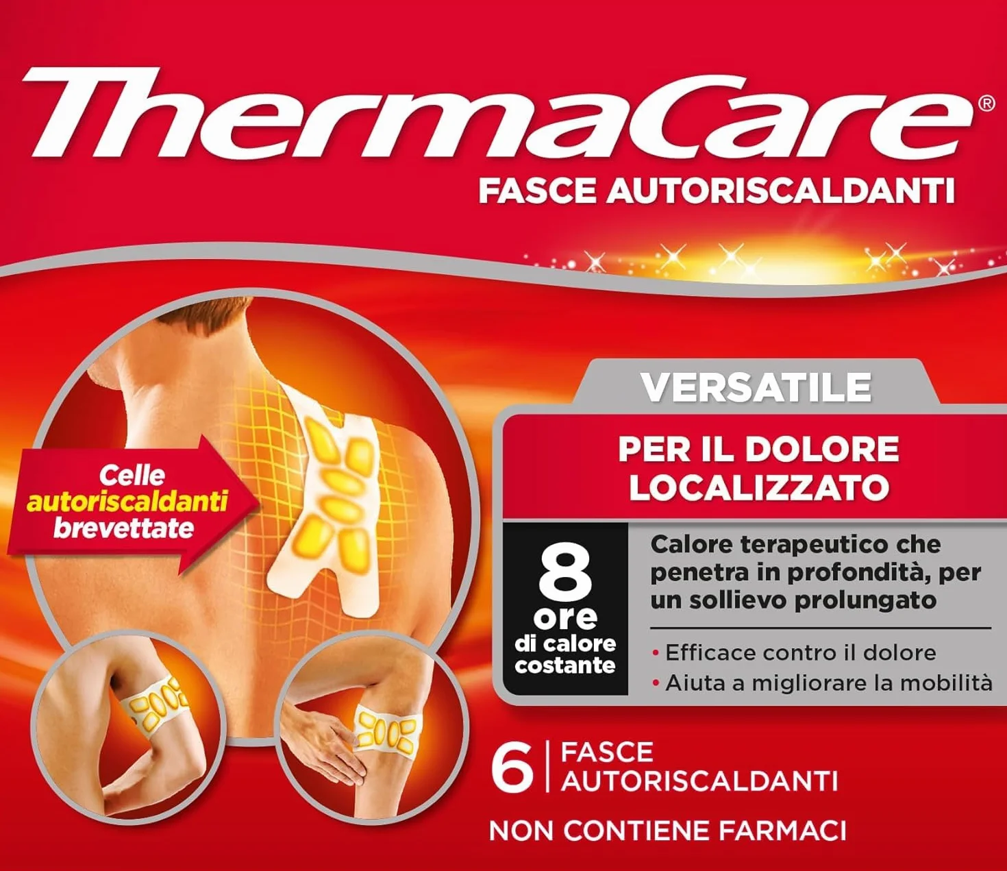 ThermaCare Fasce Autoriscaldanti a Calore Terapeutico 8 Ore, 6 Pezzi