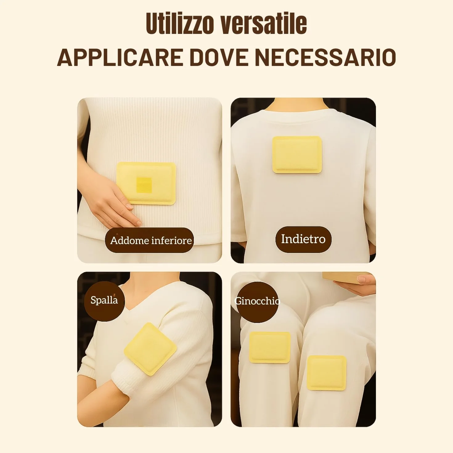 Cerotti Riscaldanti Mestruali Donna – Confezione da 10 – Profumo di Zenzero – Sollievo Crampi – Pad Termico Addominale – 52°C – Monouso (10 unità)