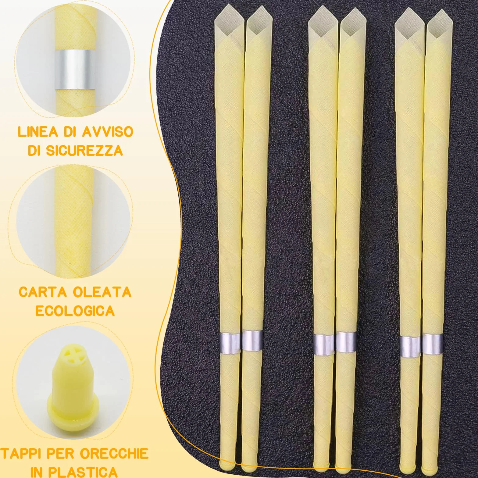 20 Pz Candele per Orecchie Detergenti Naturali, Beige 20 Coni Orecchie Cerume con 10 Dischi Protettivi e 20 Tampone di Cotone, Candele Orecchie Cerume in Cera di Stoffa
