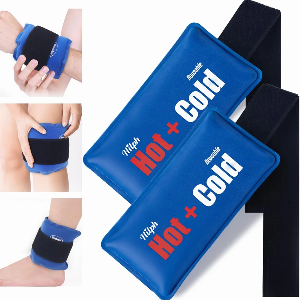 Hilph Impacco di Ghiaccio Gel Riutilizzabile, 2 Pezzi Ghiaccio Gel Freezer per la Terapia a Caldo e Freddo per Lesioni, Cuscinetto Gel Caldo Freddo per Viso, Testa, Occhi Stanchi, Denti del Giudizio