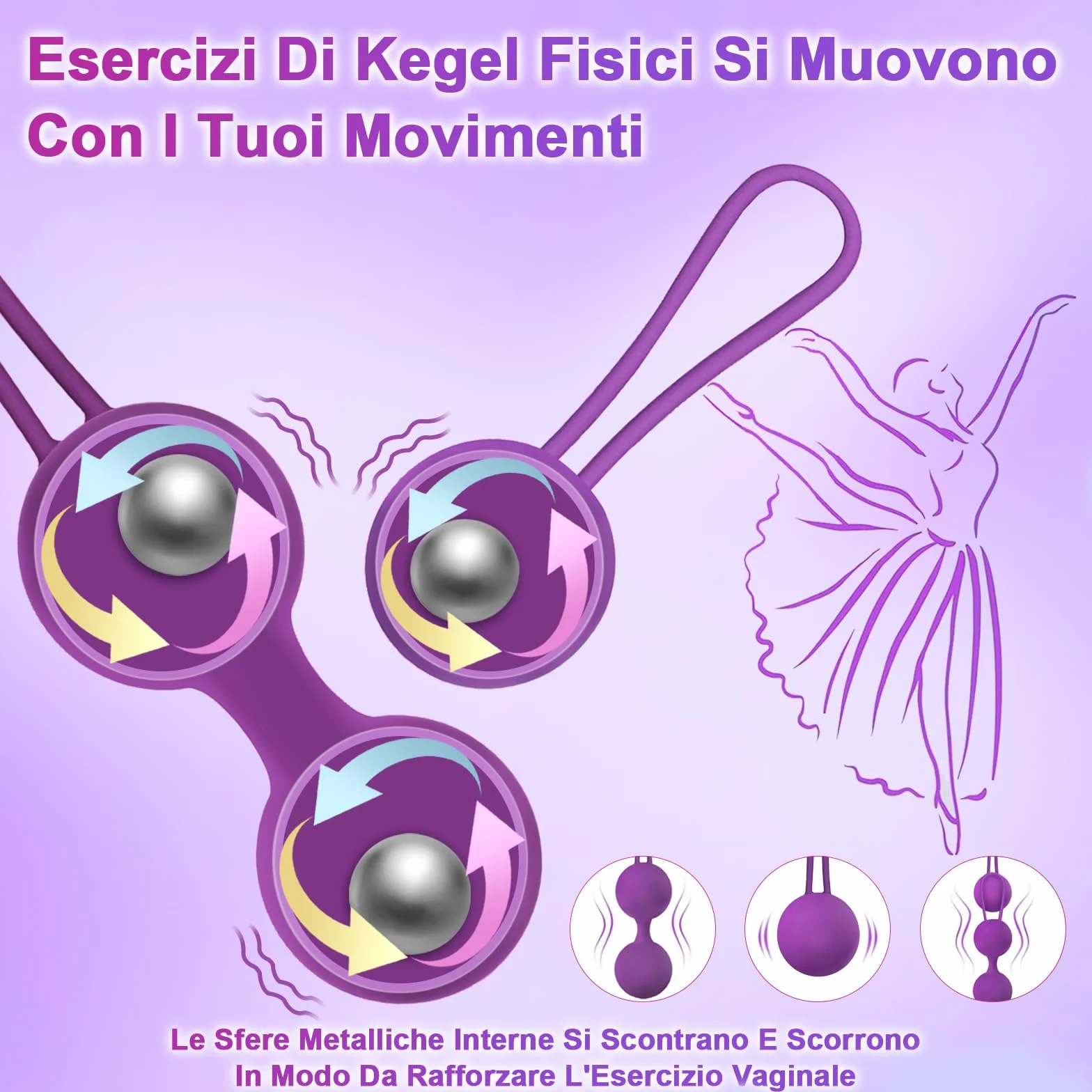 Vibratoreper Donna Professionale Ovetto Vibrante Donna Telecomando Vibratore Vibratoriper Donne 3 IN 1 Palline di Kegel Sex Toys con 10 Modalità, Esercizi Per il Pavimento Pelvico Sexytoysys Donna