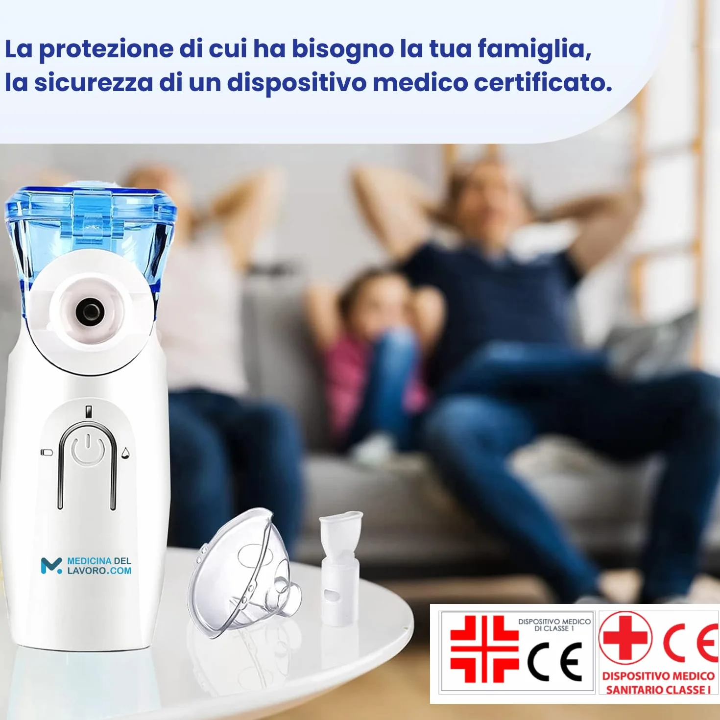Aerosol Portatile Silenzioso con Batteria Ricaricabile, USB-C e 2 Adattatori per Adulti e Bambini