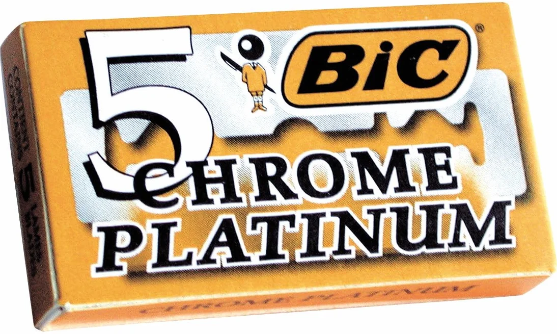 BIC Chrome Platinum lame monouso singole a doppio bordo, rasoi di sicurezza - 5 confezioni da 20 pezzi
