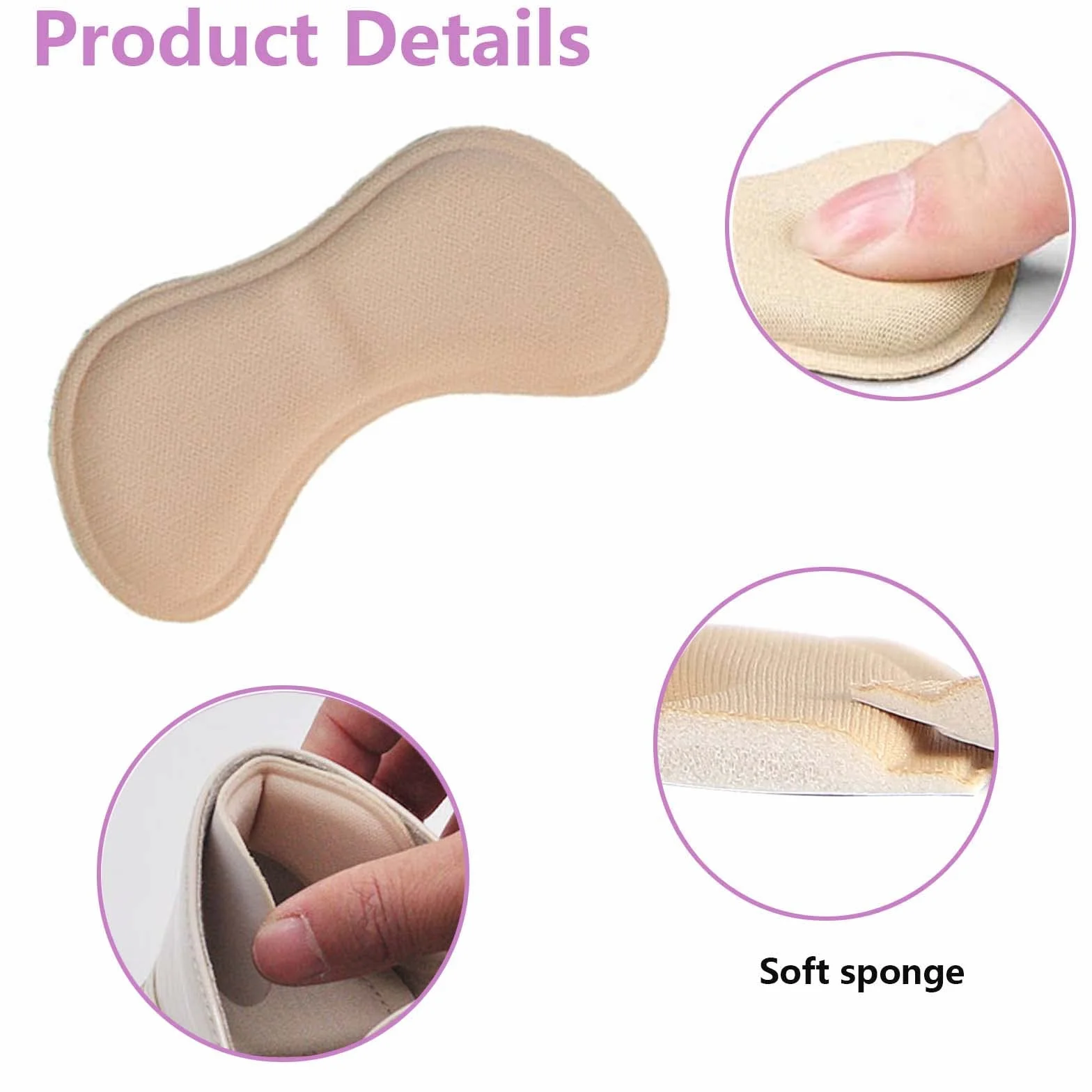 Cuscini per tallone Pad Heel, 8 paia comodi cuscinetti autoadesivi per scarpe, antiscivolo
