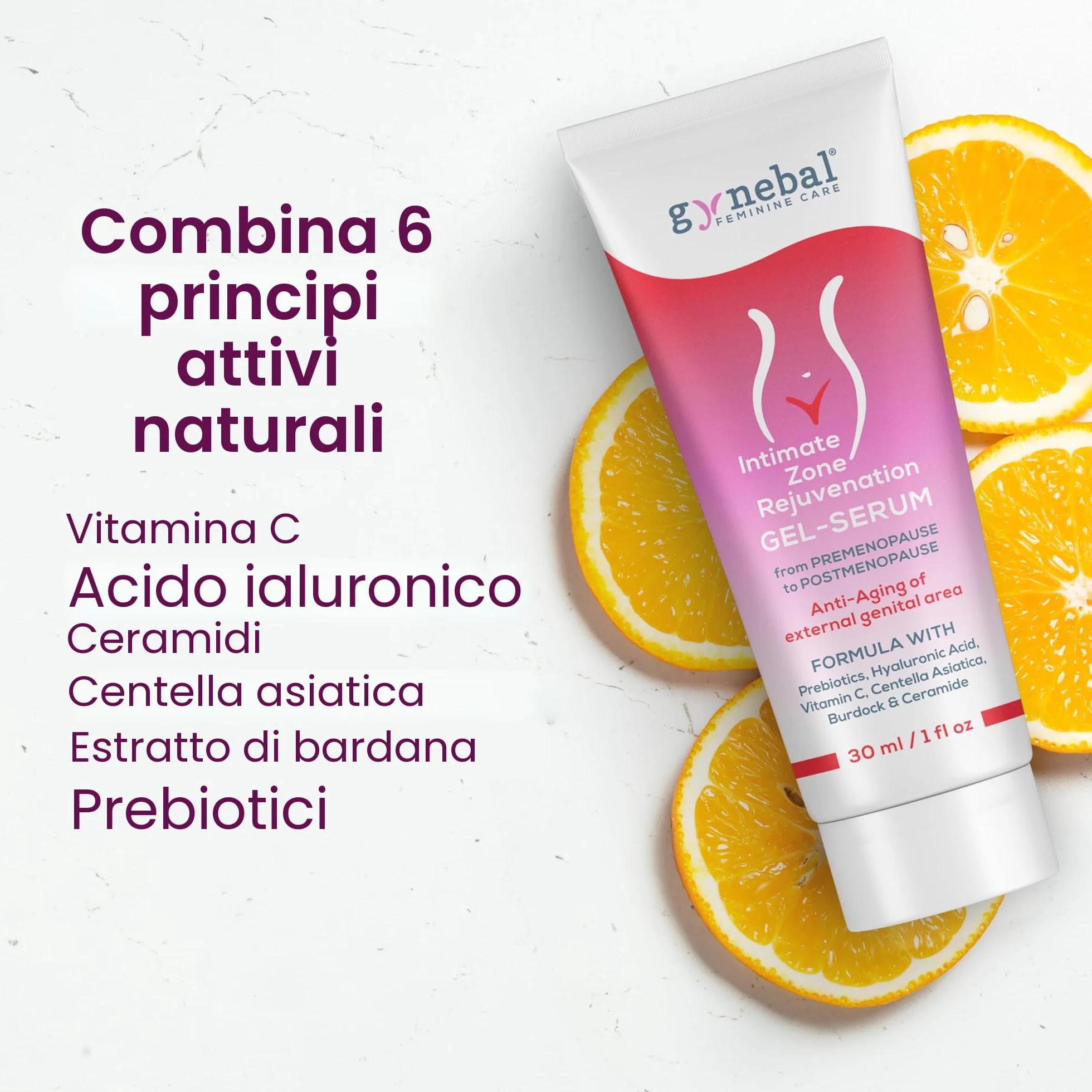 GYNEBAL Gel-Serum intimo 30 ml super idratante antietà secchezza intima femminile menopausa ialuronico vit C ceramidi