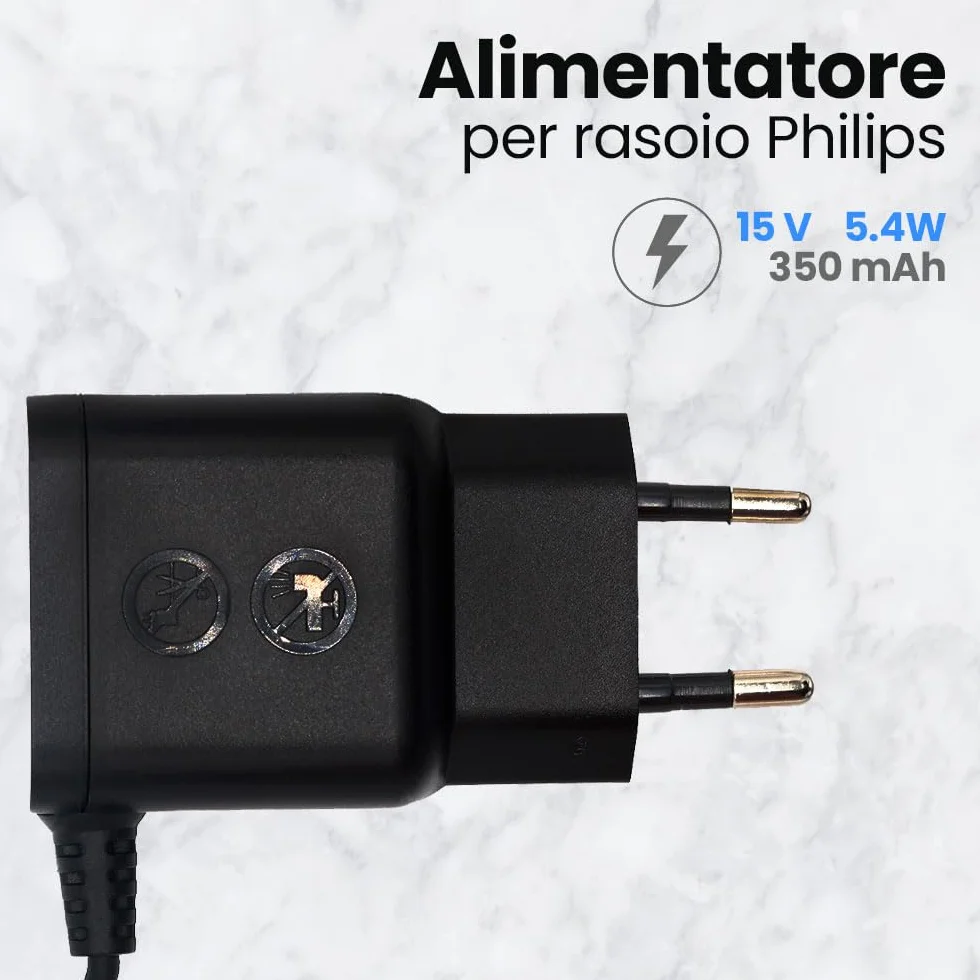 Anakel Home Caricatore compatibile Philips OneBlade 15V 5.4W 350mAh Nero