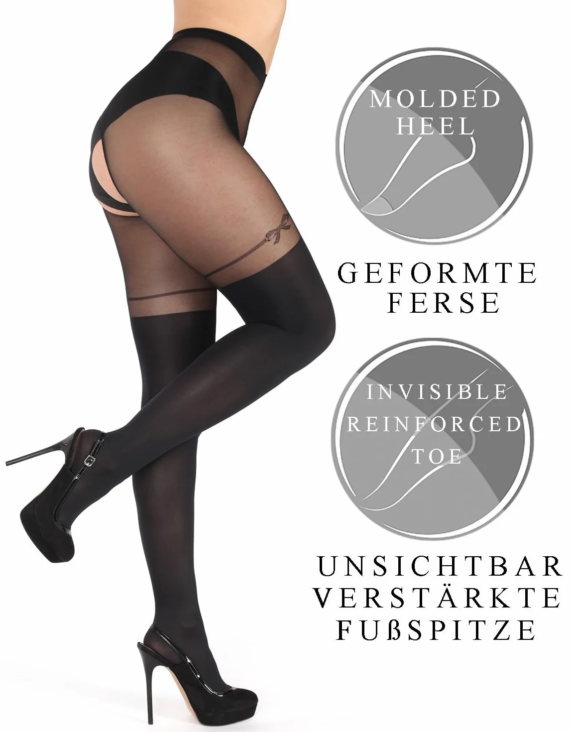 Collant Sexy Ouvert sopra il ginocchio con cavallo aperto Cutout