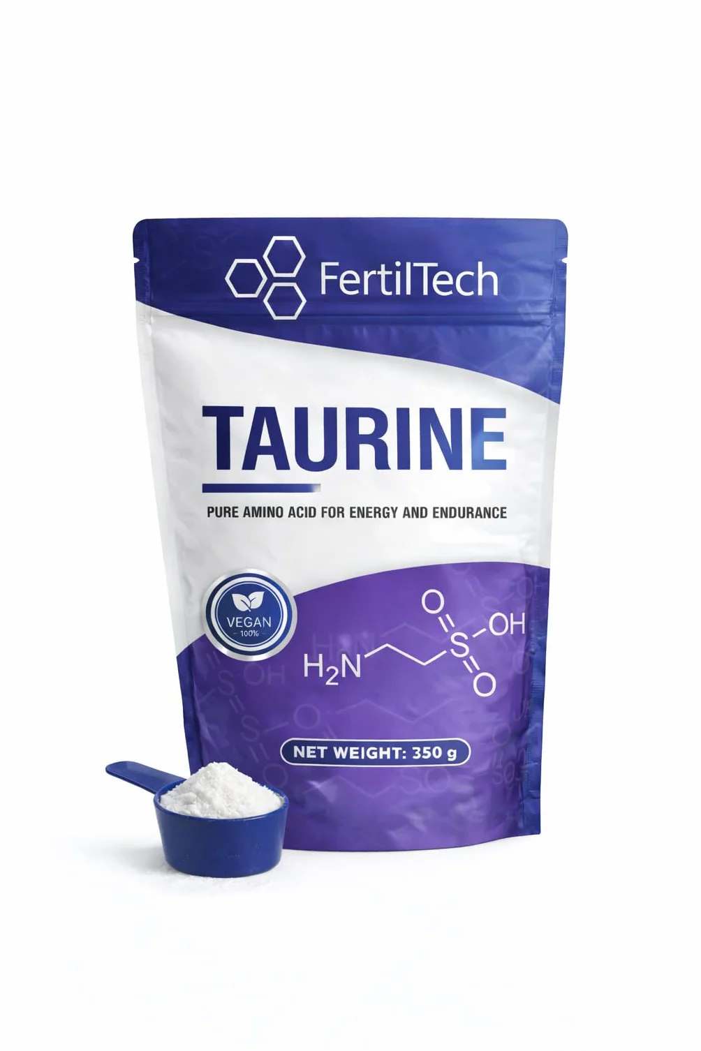 Taurina in Polvere 350 g Purezza ≥ 99,8% Acido Amminoacido Integratore Alimentare Vegano