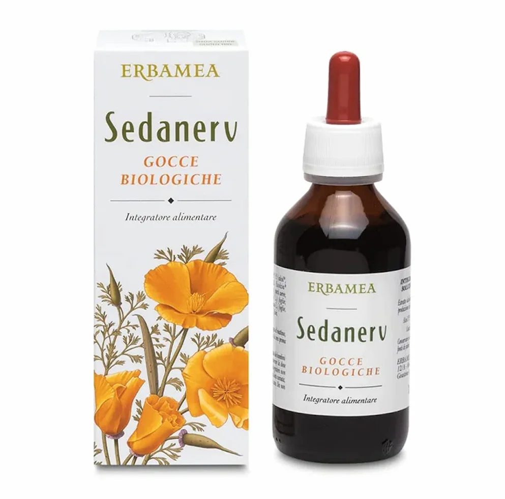 Erbamea Gocce Biologiche Escolzia, Melissa, Passiflora, Lavanda Sedanerv per Ansia e Stress, Multicolore, 100 Millilitri