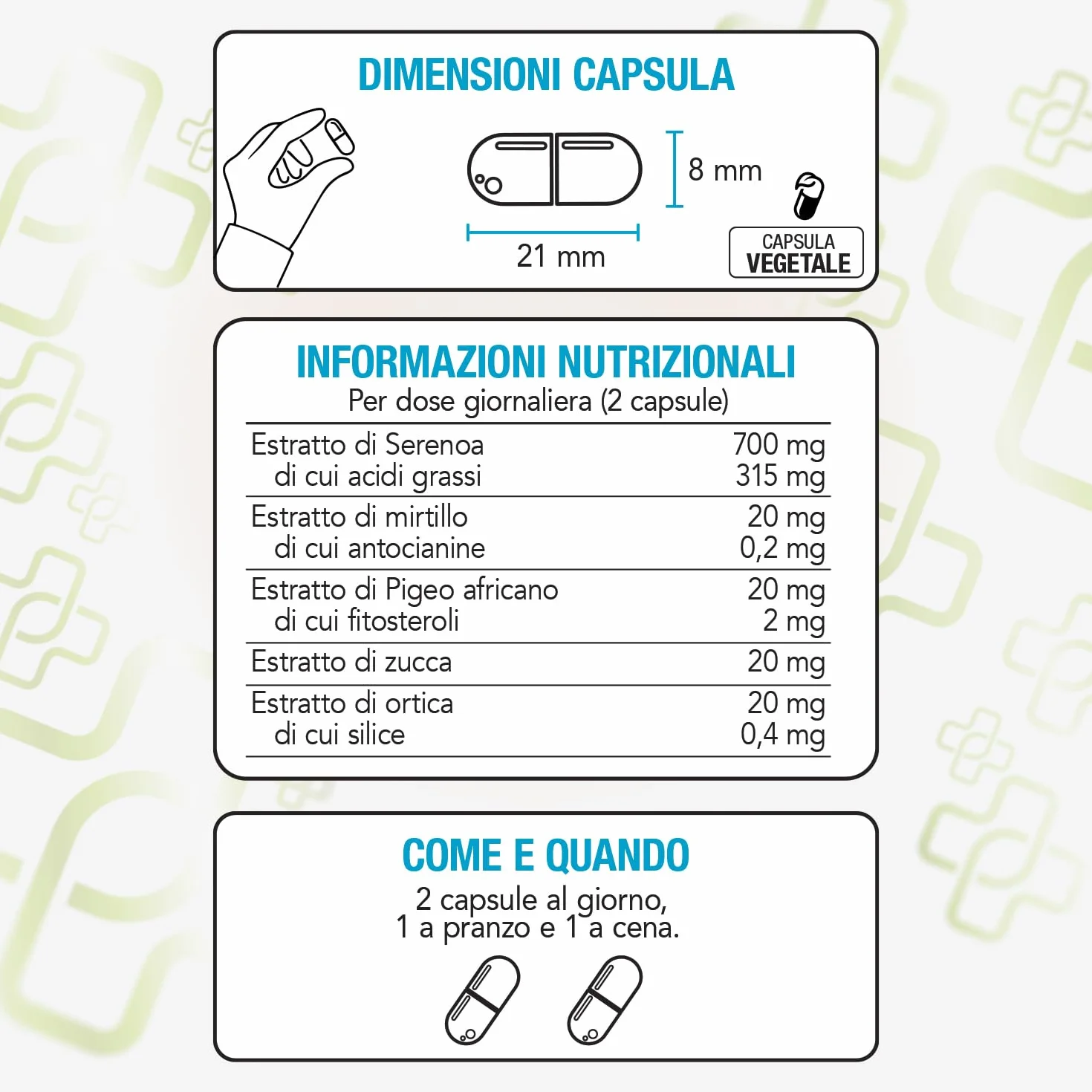 PiùLife Serenoa Repens 700mg Integratore Prostata Saw Palmetto Pygeum Africanum Zucca Ortica 180 Capsule