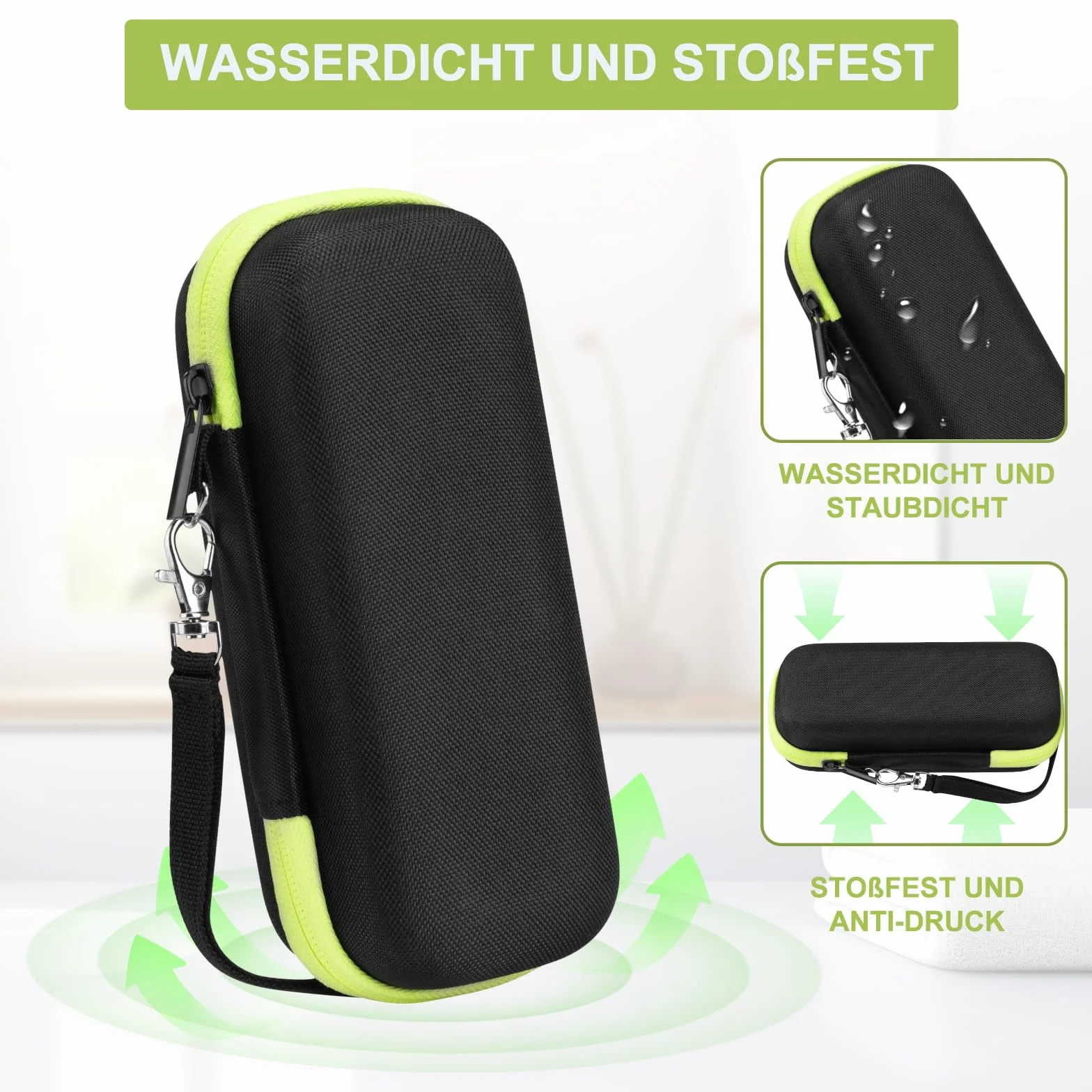 Guscio rigido da viaggio per Norelco Uomo Hybrid Trimmer e Rasoio Verde