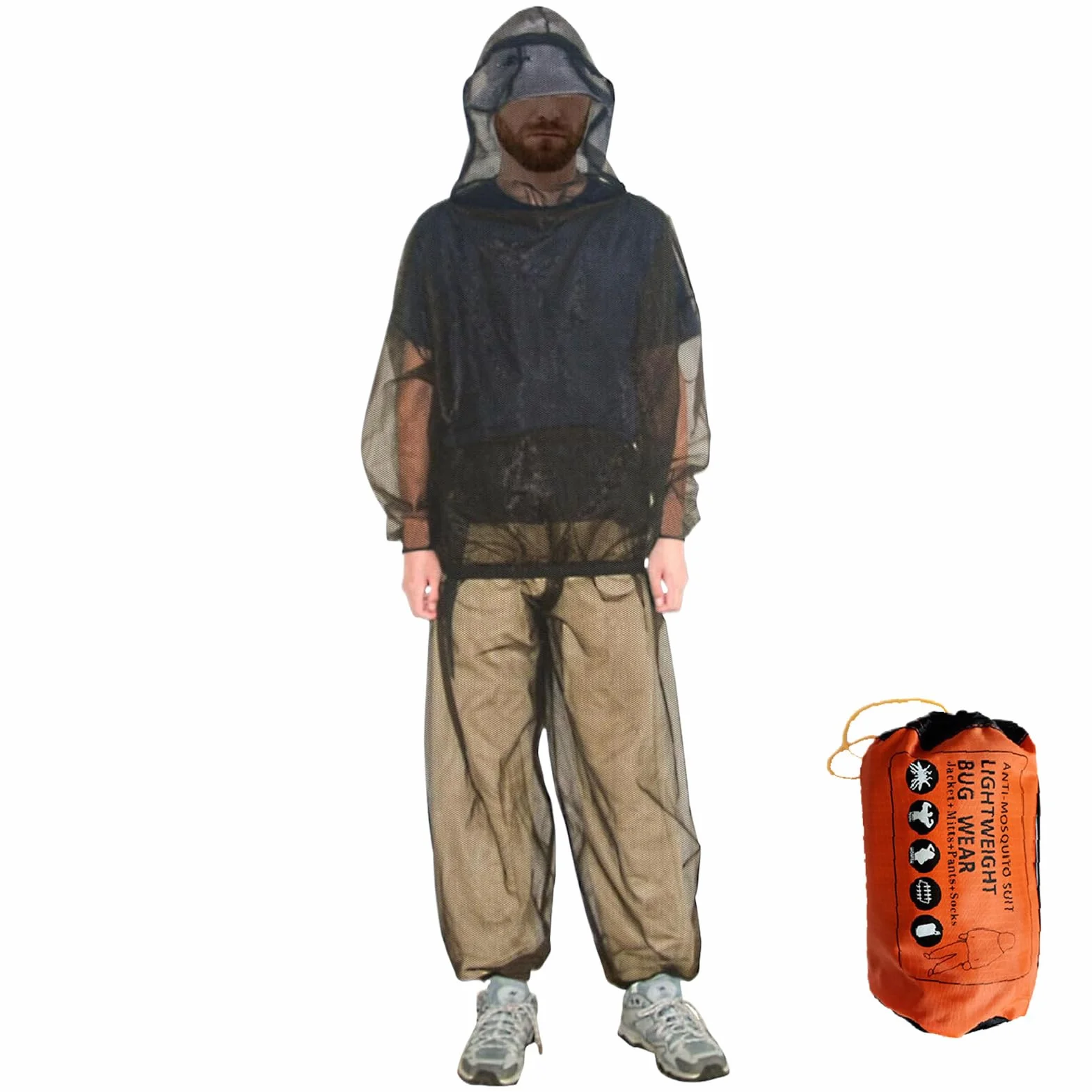 Tuta Anti-zanzare Anti-mosche Protezione Insetti Poliestere Leggero Traspirante per Esterni