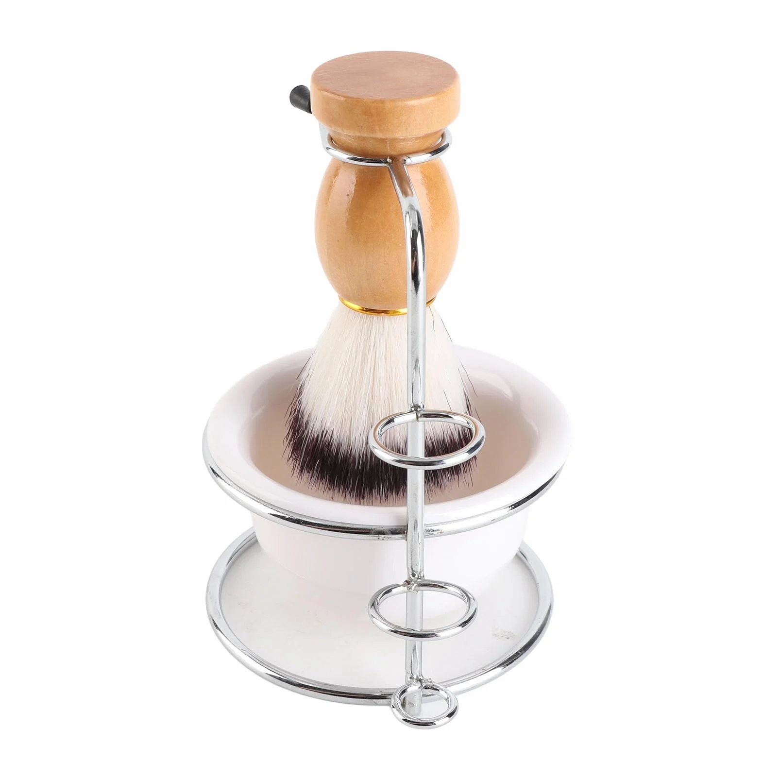 Porta Pennello Barba, Kit Ciotola per Sapone Barba con Design Montabile a Parete per Uomo, Set di Strumenti Portatili per Rasatura Bagnata o Asciutta