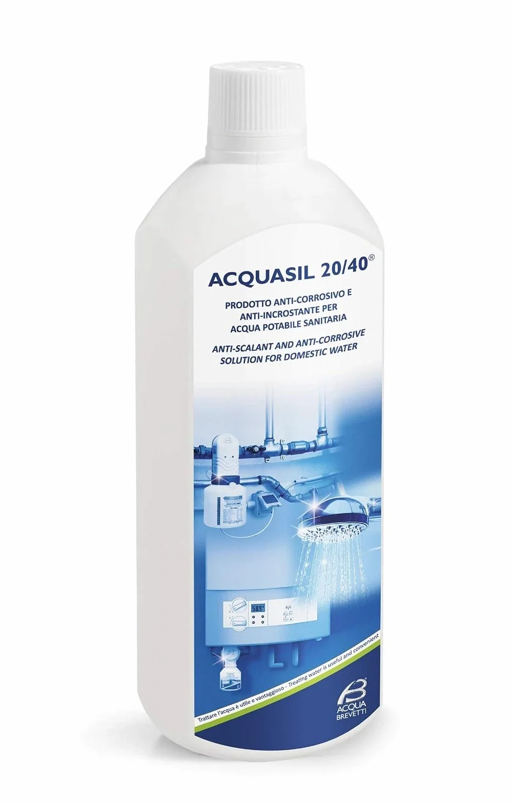 Acquasil 20/40 Polifosfato Liquido Anticalcare Anticorrosione per Impianti Idrici Caldaie 2 Kg
