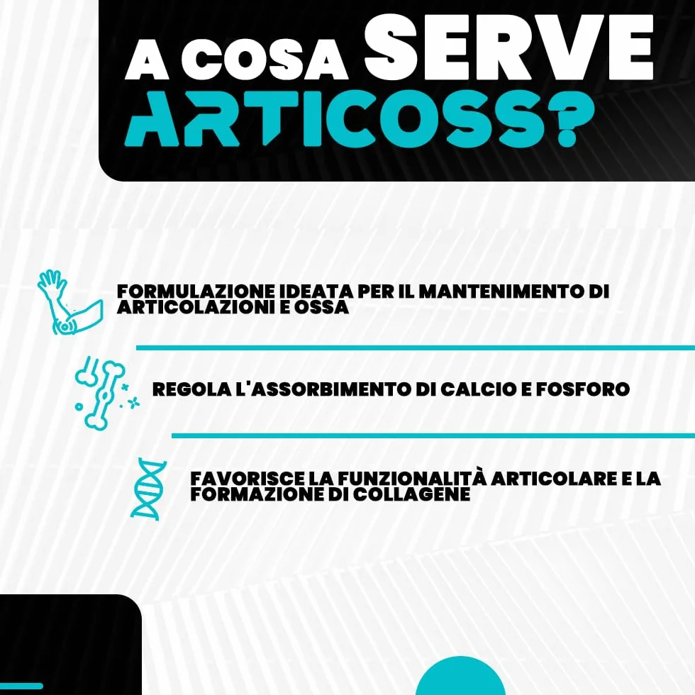 ARTICOSS Integratore per Articolazioni Ossa e Cartilagini con Glucosamina Condroitina Msm Artiglio del Diavolo, Vitamina C e Vitamina D, Collagene e Acido Ialuronico. 60 compresse