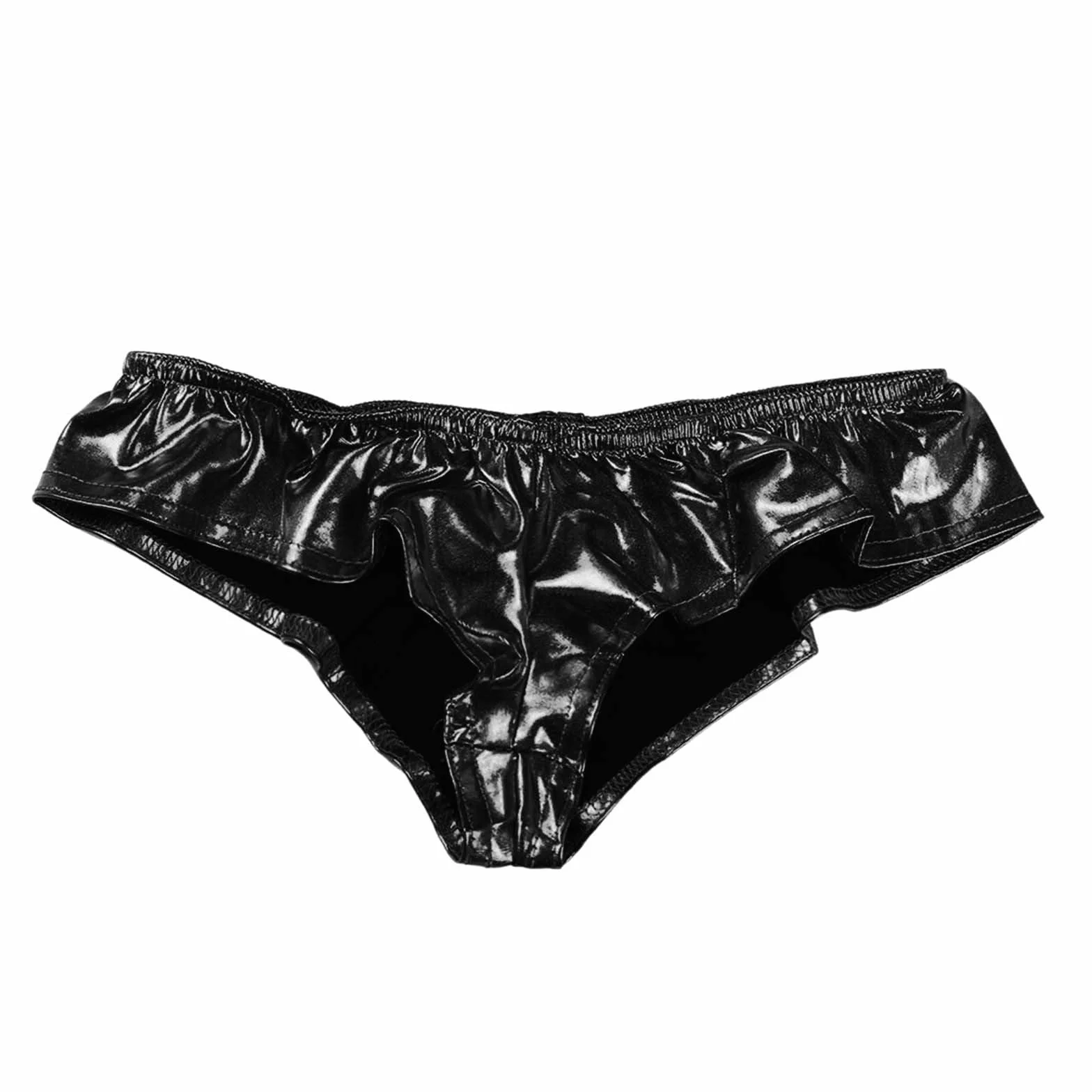Donne Effetto Bagnato Perizoma Mutandine Cuoio Un Pezzo Biancheria Intima Wetlook Pantaloni Vita Bassa