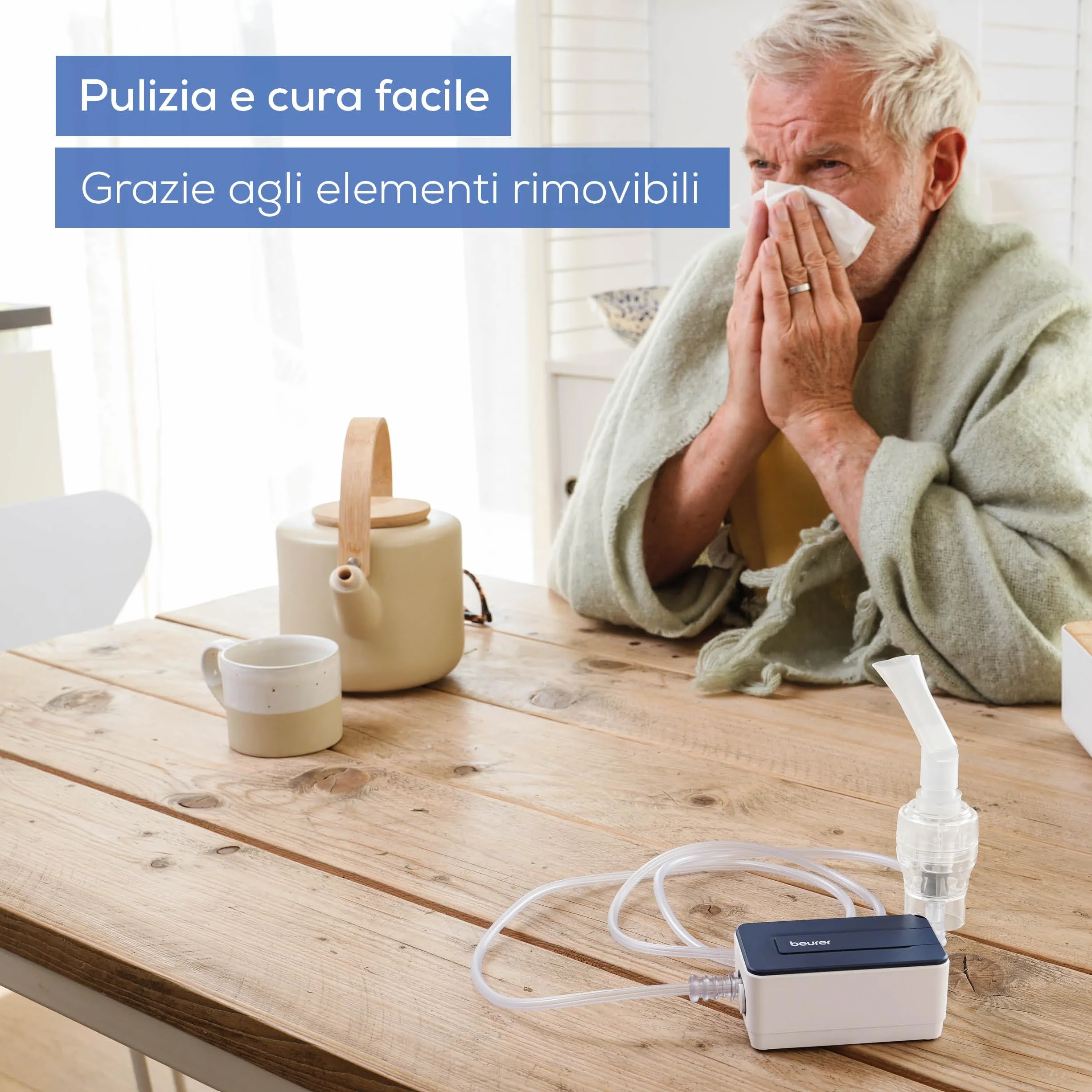 Beurer IH 15 Nebulizzatore Aerosol Compressore Compatto Leggero Uso Quotidiano Facile Veloce Viaggio