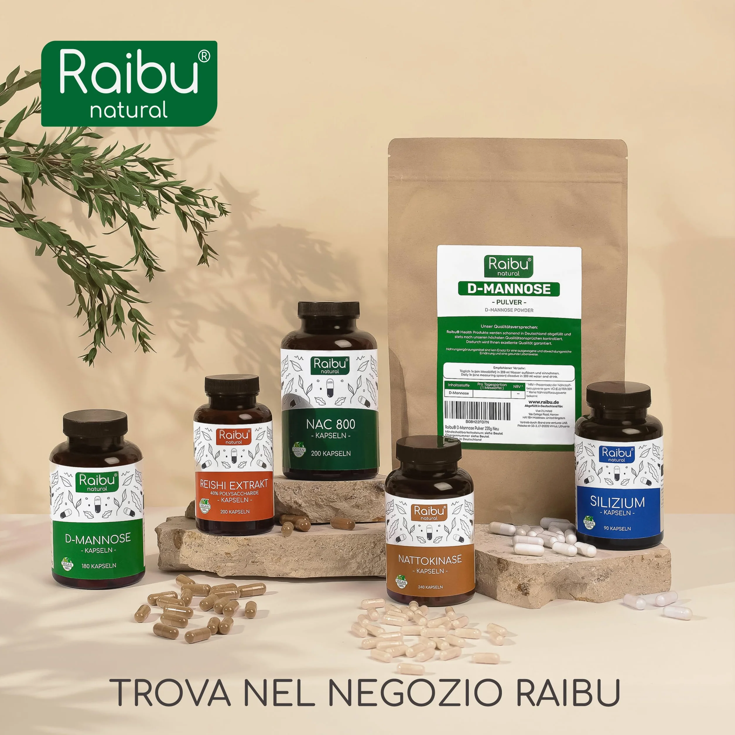 NAC N-Acetil-Cisteina 600mg - 200 capsule - 100% NATURALE - Vegano e senza additivi - Altamente dosato - Qualità Premium - Prodotte da Raibu